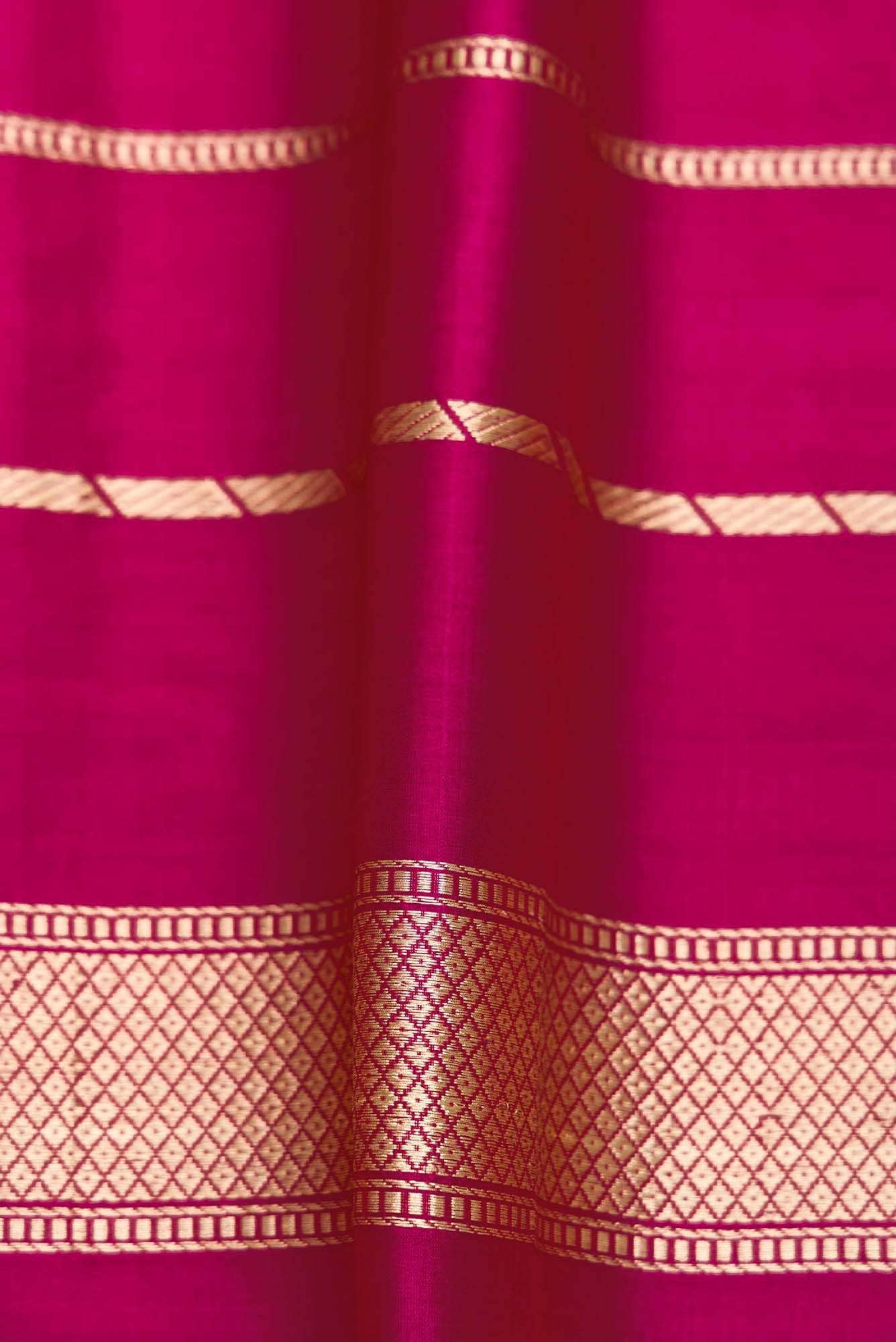 Magenta Dual Tone Banarasi Silk Saree