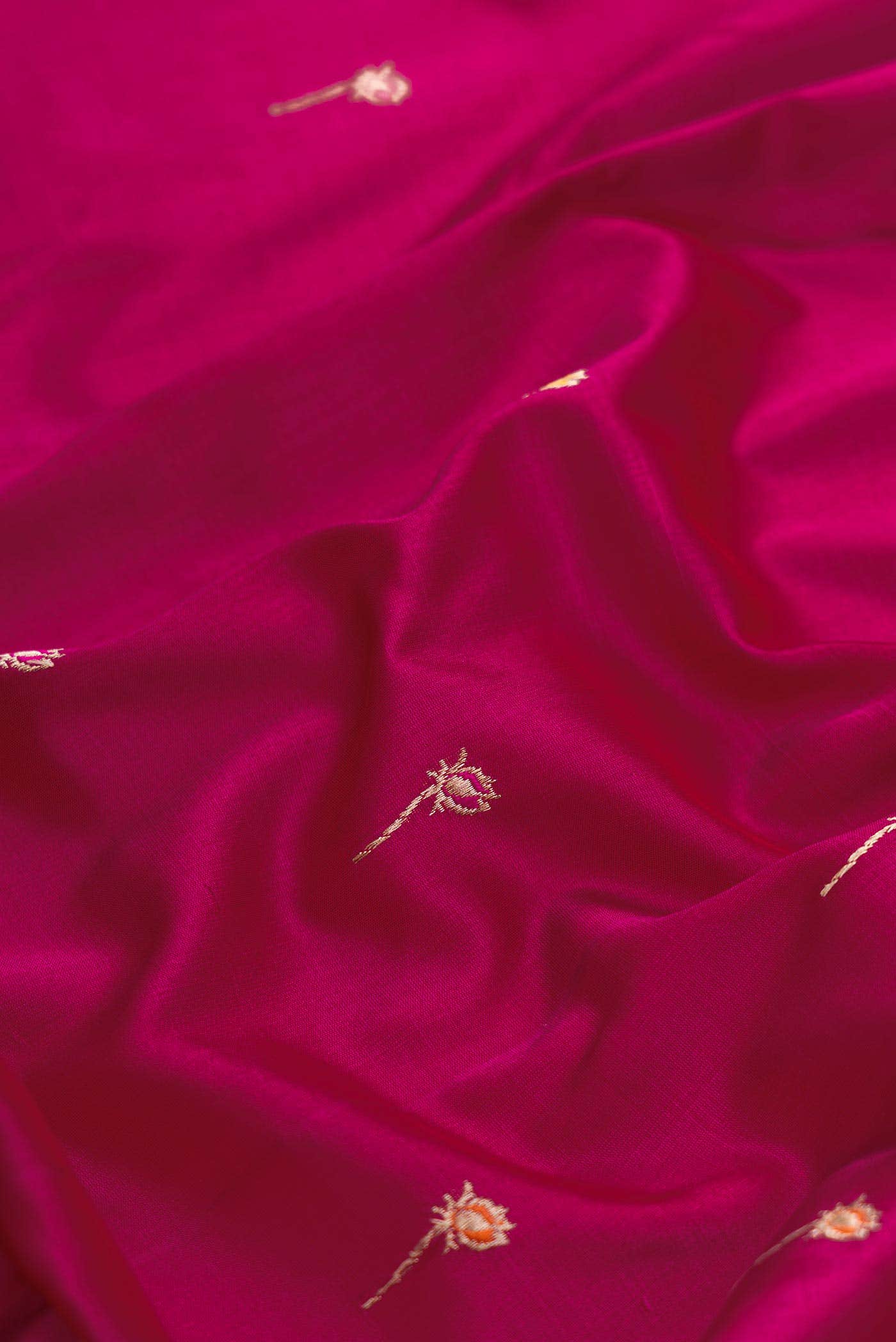 Magenta Dual Tone Banarasi Silk Saree