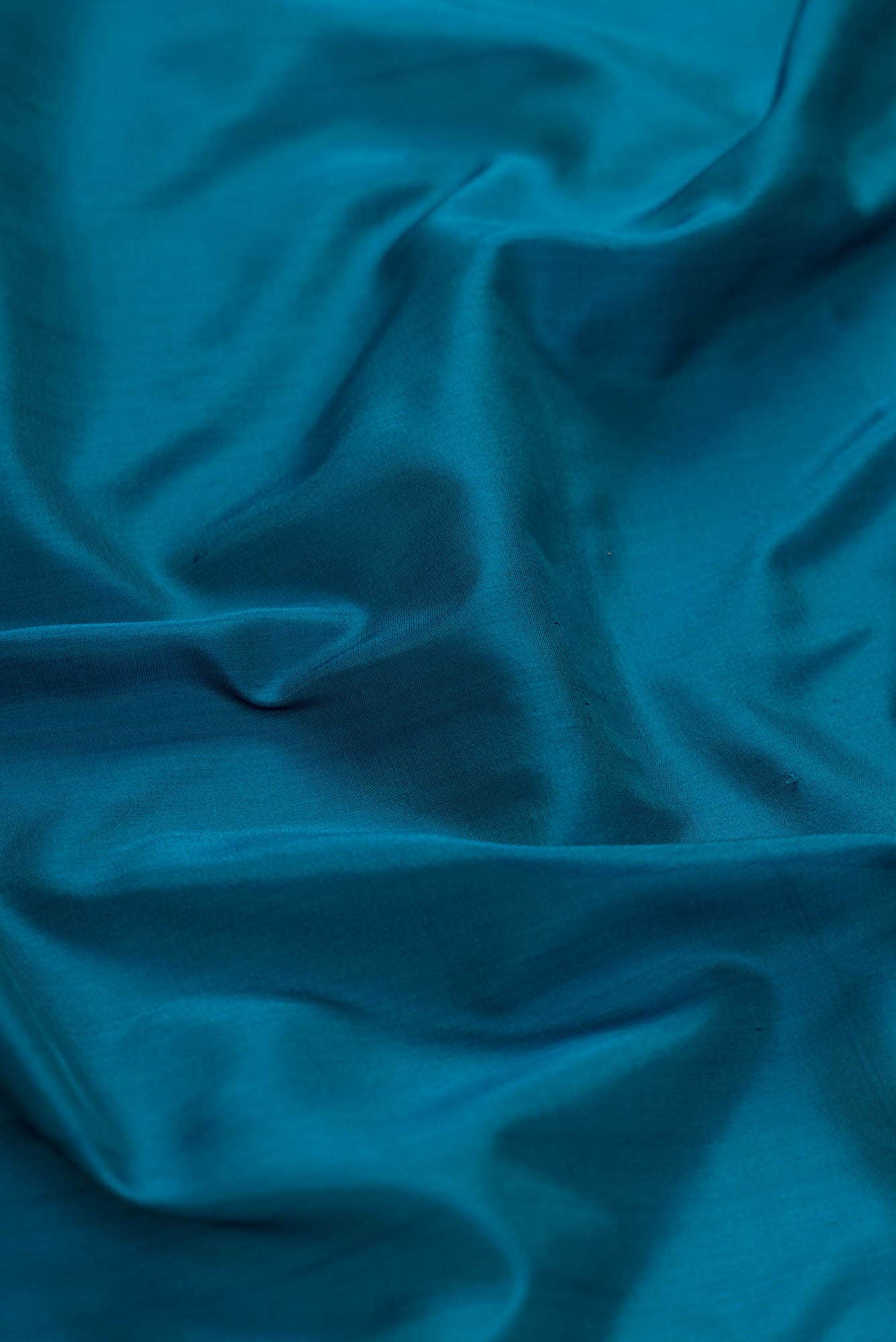 Pure Silk Pure Zari Peacock Blue Dual Tone Banarasi Saree