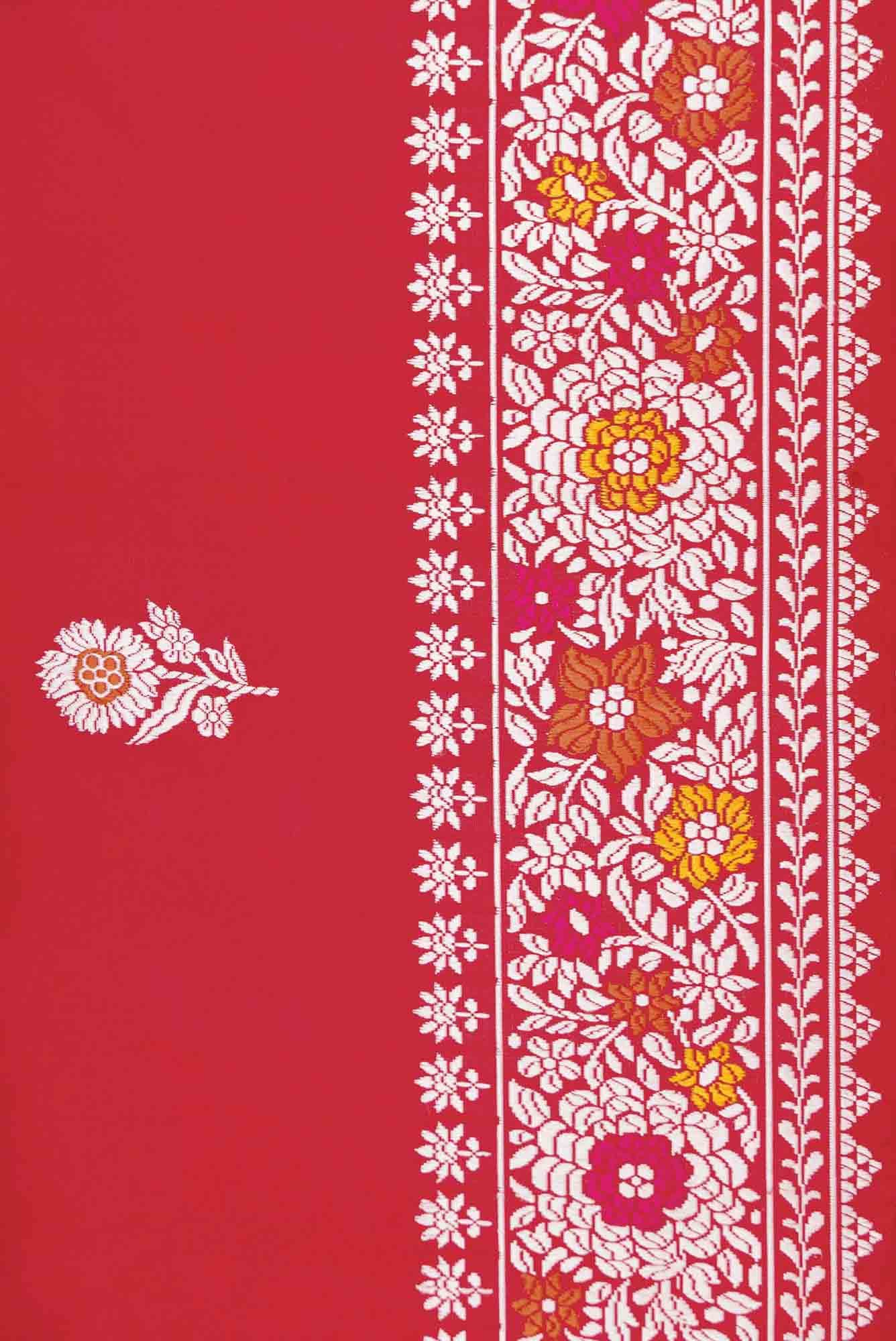 Red Dual Tone Banarasi Silk Saree