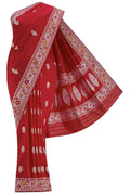 Red Dual Tone Banarasi Silk Saree