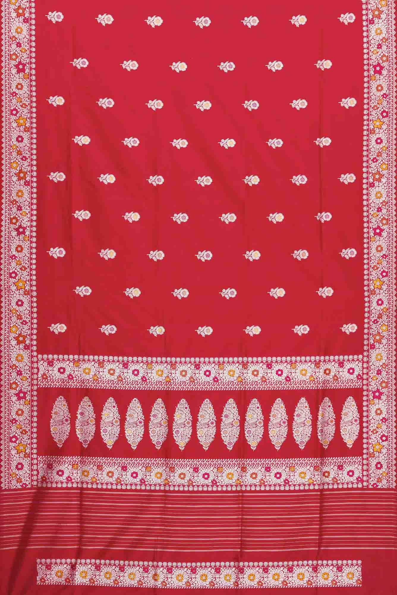 Red Dual Tone Banarasi Silk Saree