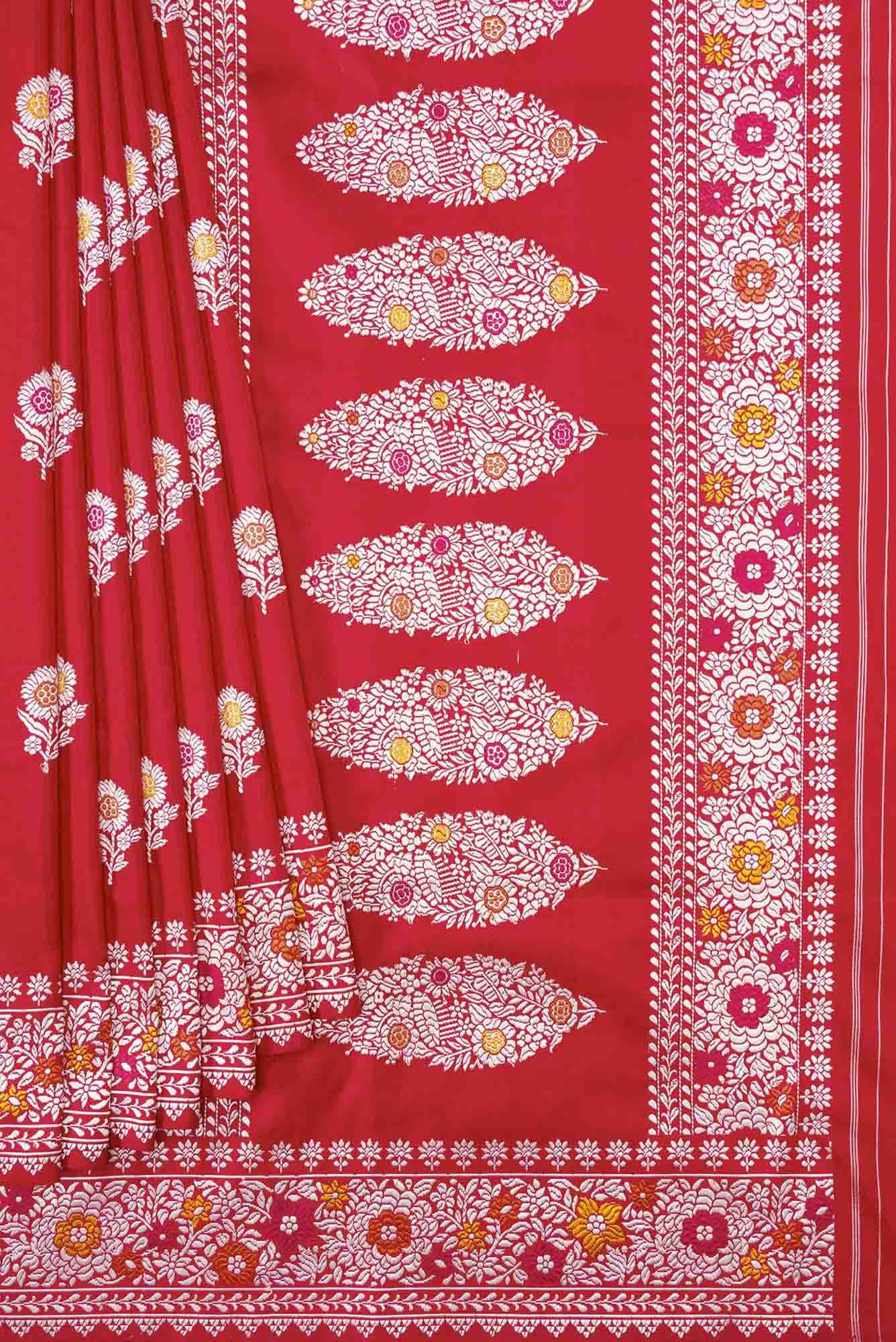 Red Dual Tone Banarasi Silk Saree