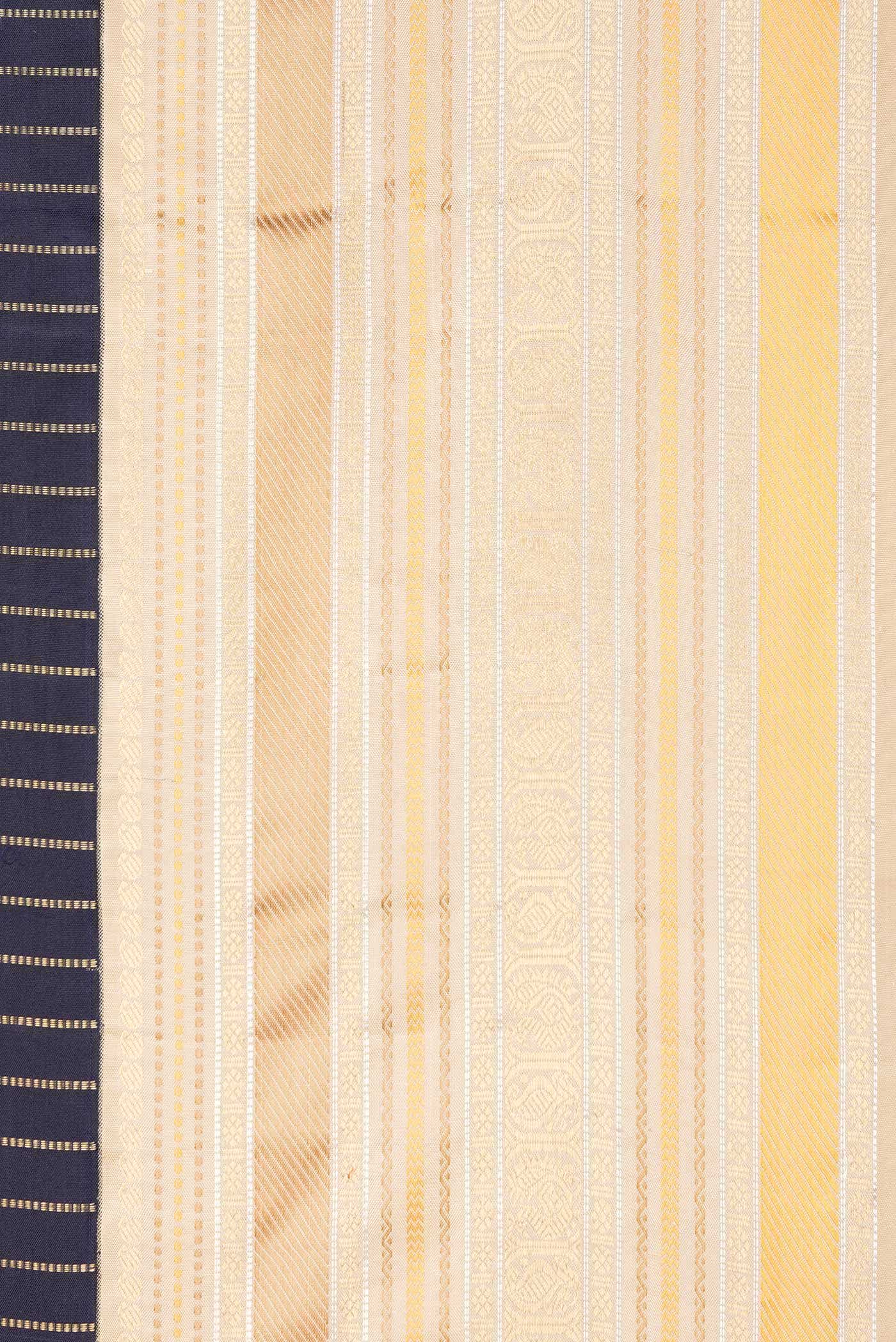 Pure Silk Pure Zari Navy Blue Dual Tone Kanchipuram Saree