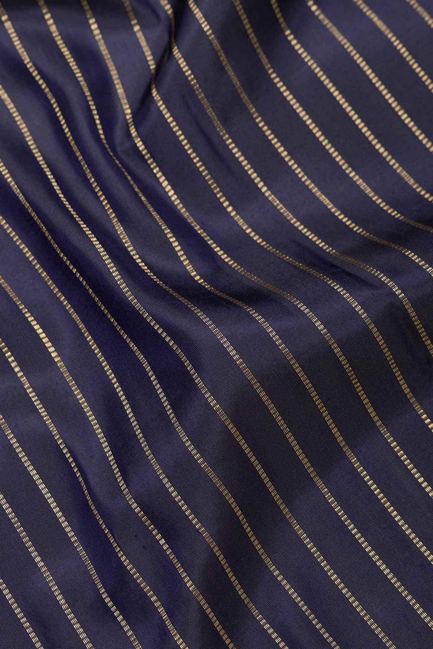 Pure Silk Pure Zari Navy Blue Dual Tone Kanchipuram Saree