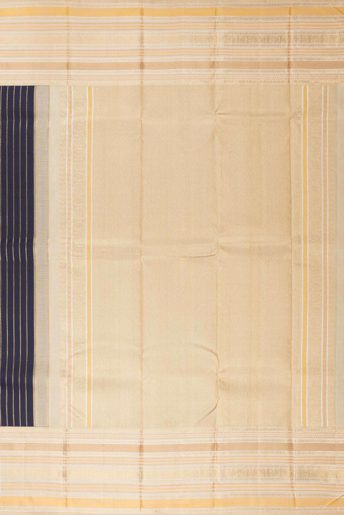 Pure Silk Pure Zari Navy Blue Dual Tone Kanchipuram Saree