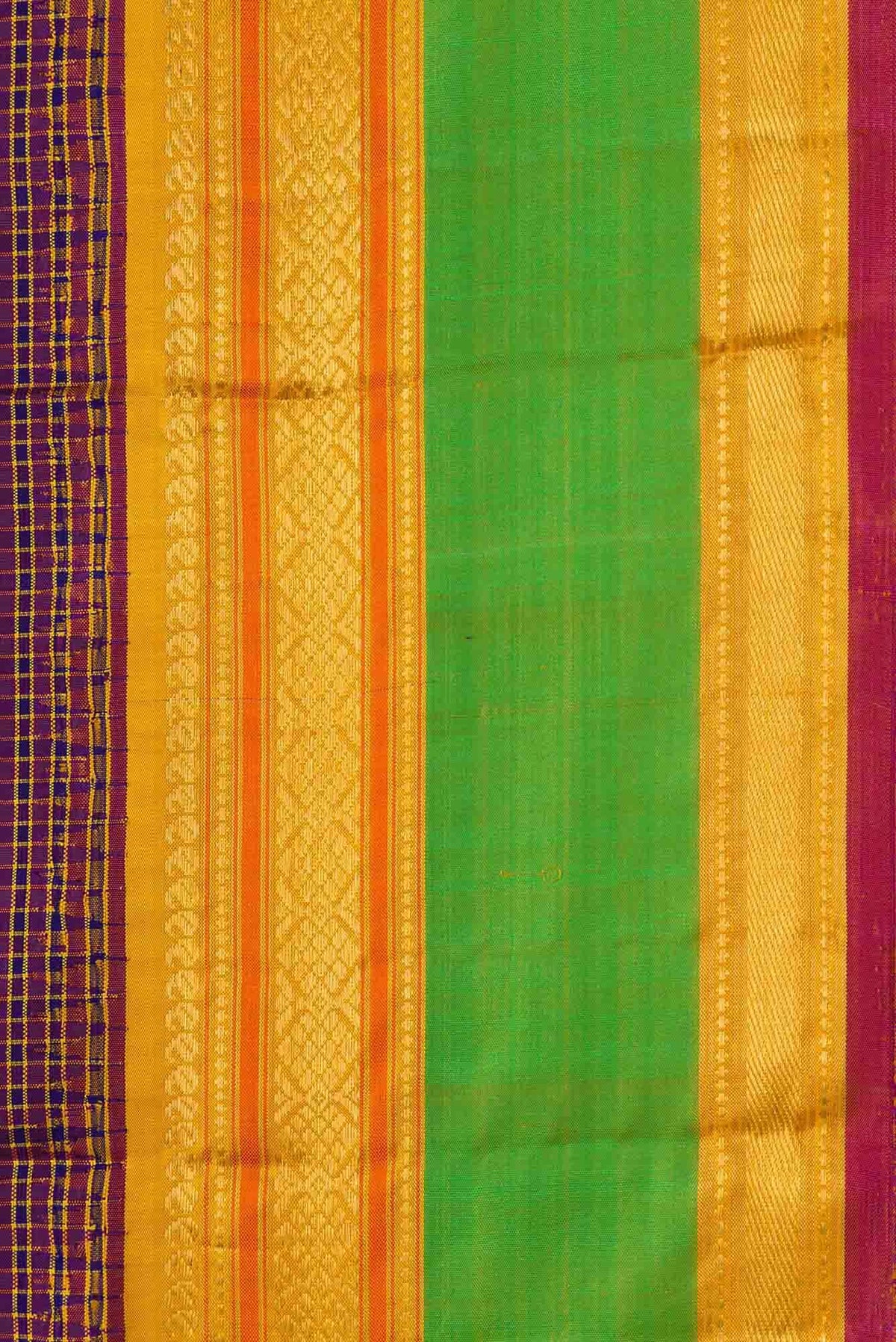Pure Silk Pure Zari Purple and Royal Blue Dual Tone Kanchipuram Saree