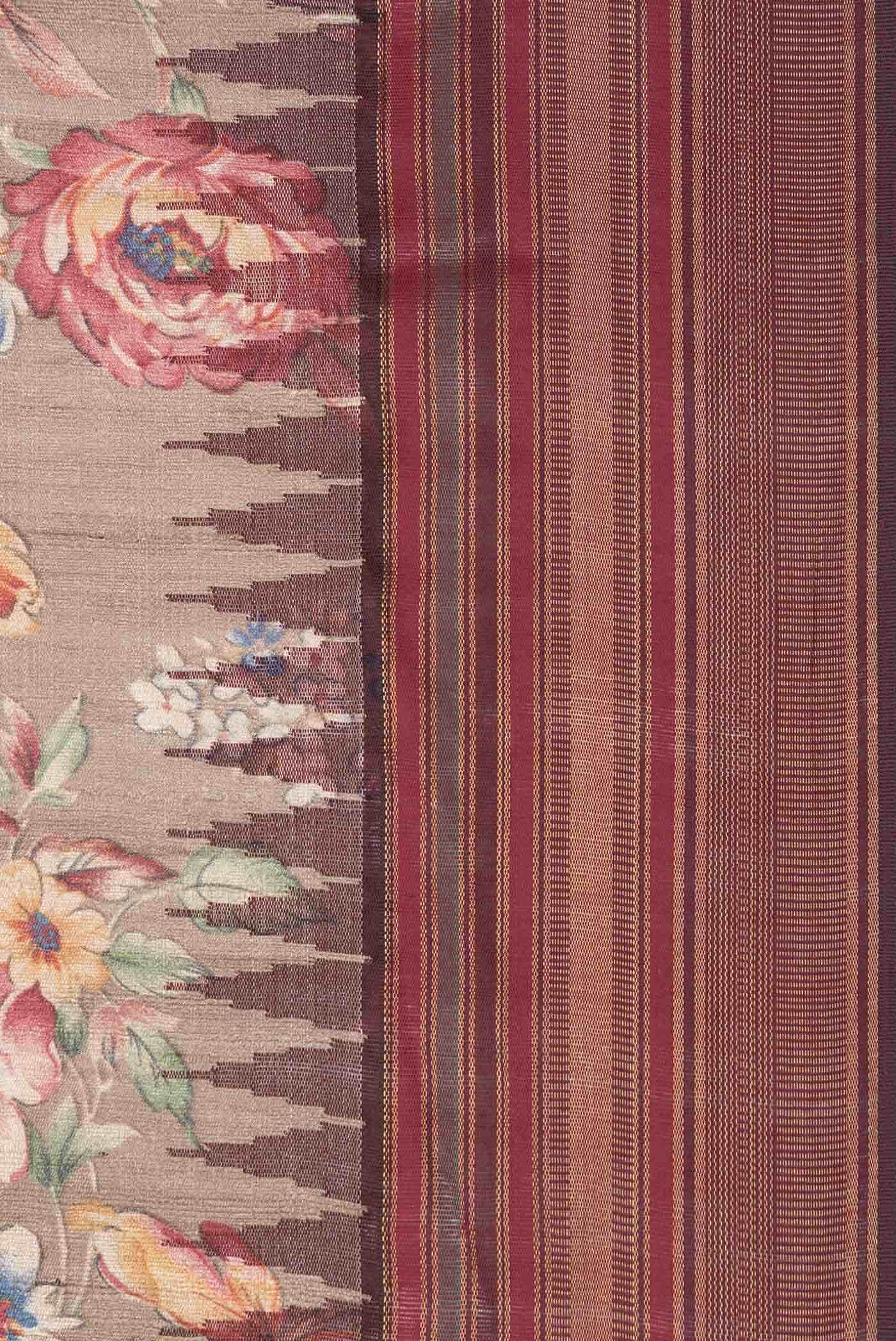 Brown Dual Tone Tussar Silk Saree