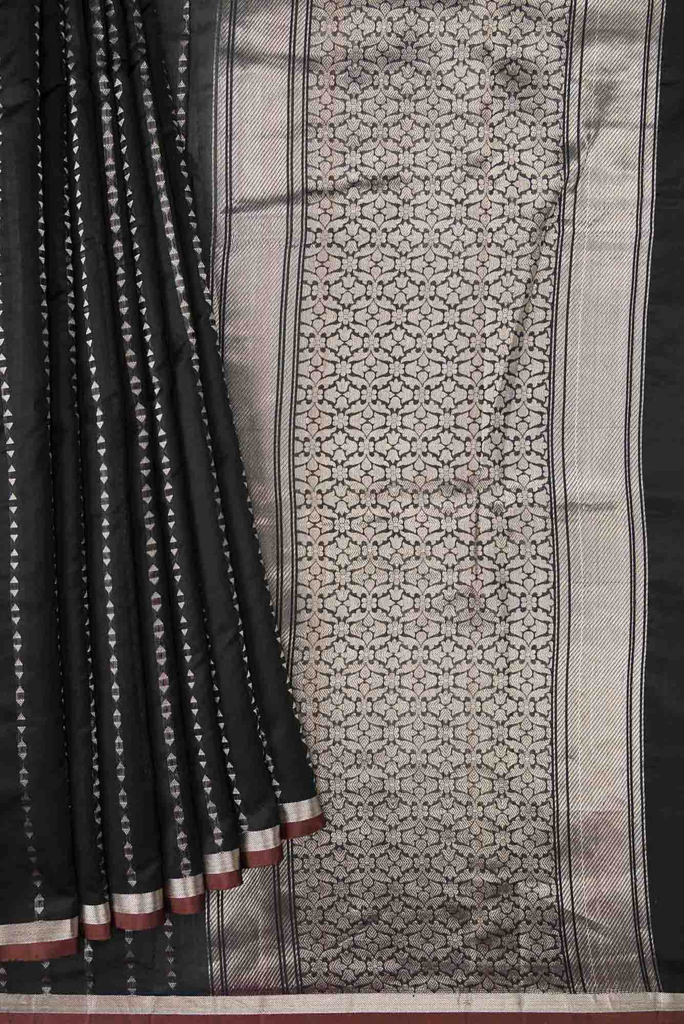 Black Dual Tone Blended Banarasi Silk Saree