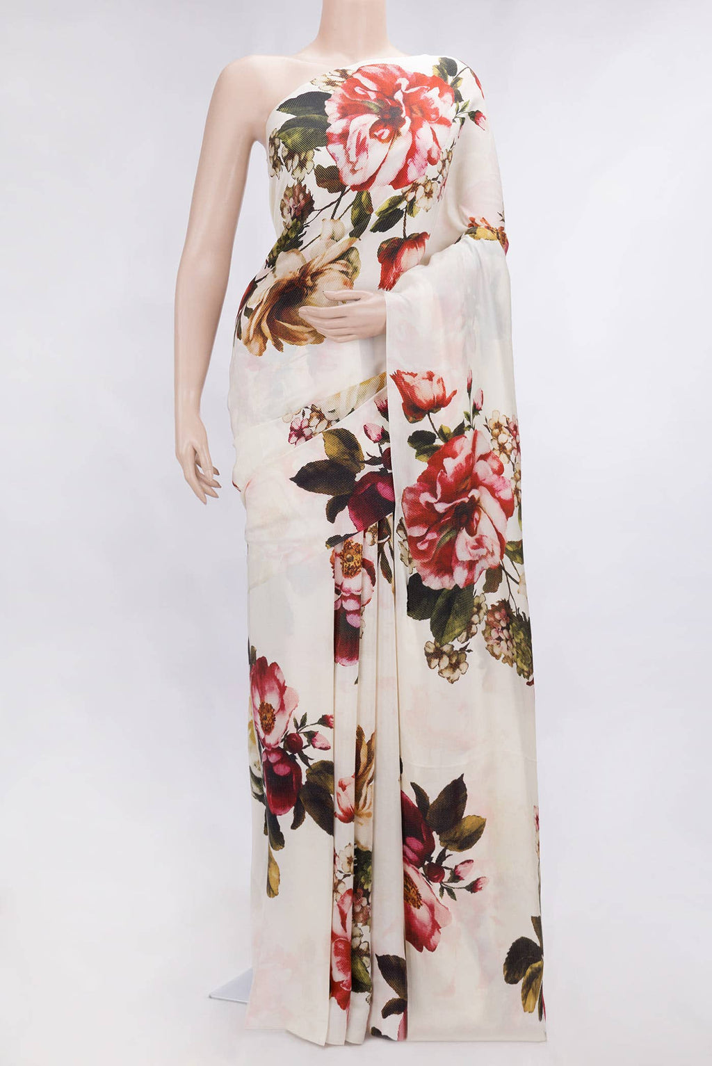 Sandal Dual Tone Mysore Crepe Saree