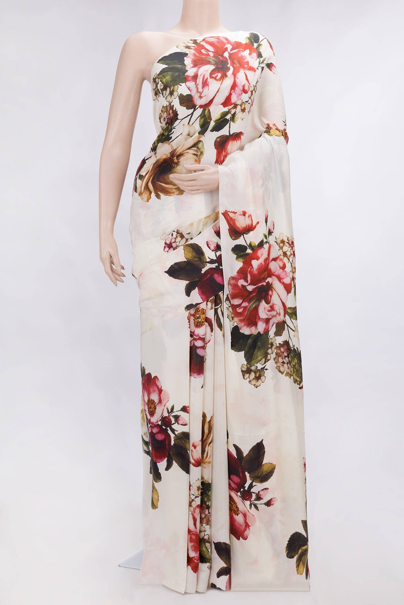Sandal Dual Tone Mysore Crepe Saree