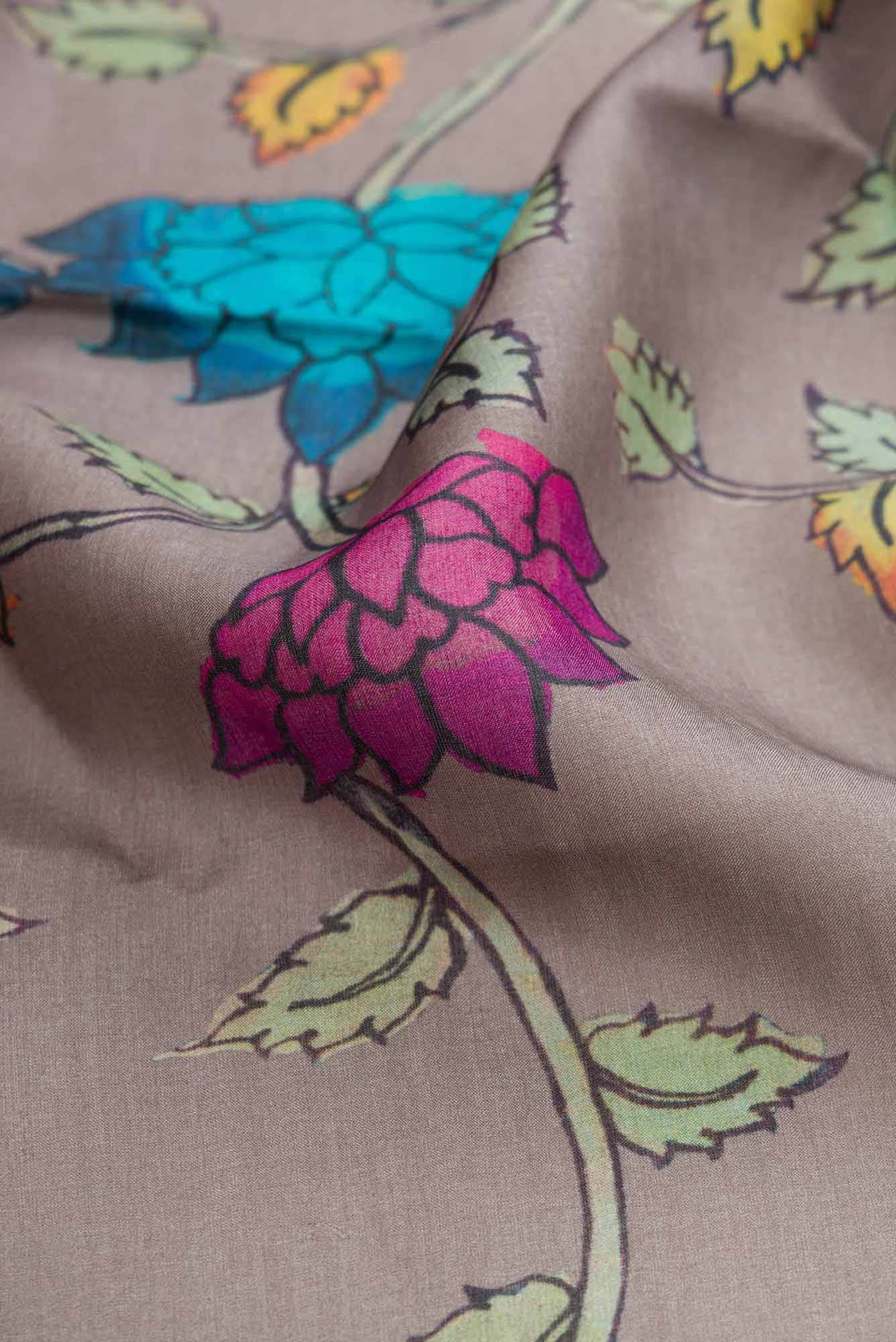Grey Dual Tone Tussar Silk Saree
