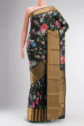 Green Printed Silk Saree