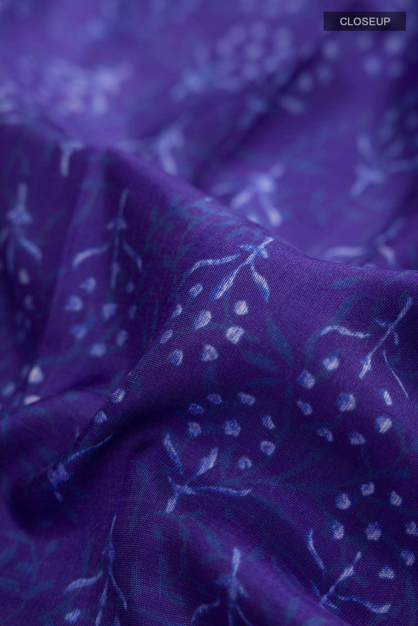 Lilac Printed Silk Saree