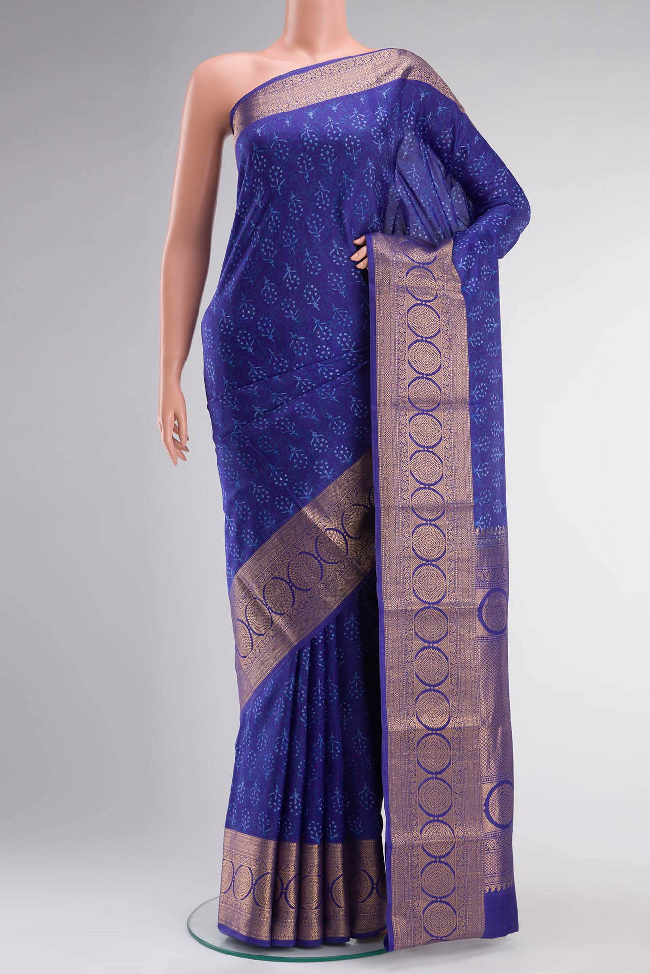 Lilac Printed Silk Saree