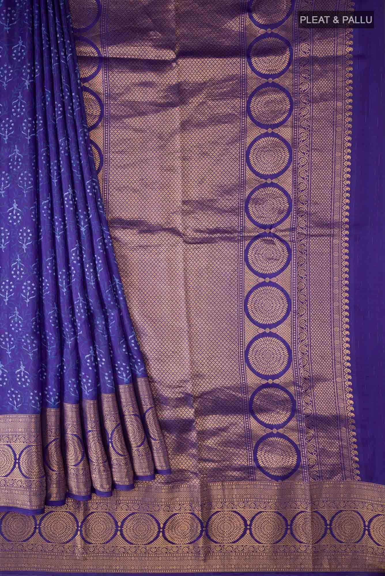 Lilac Printed Silk Saree