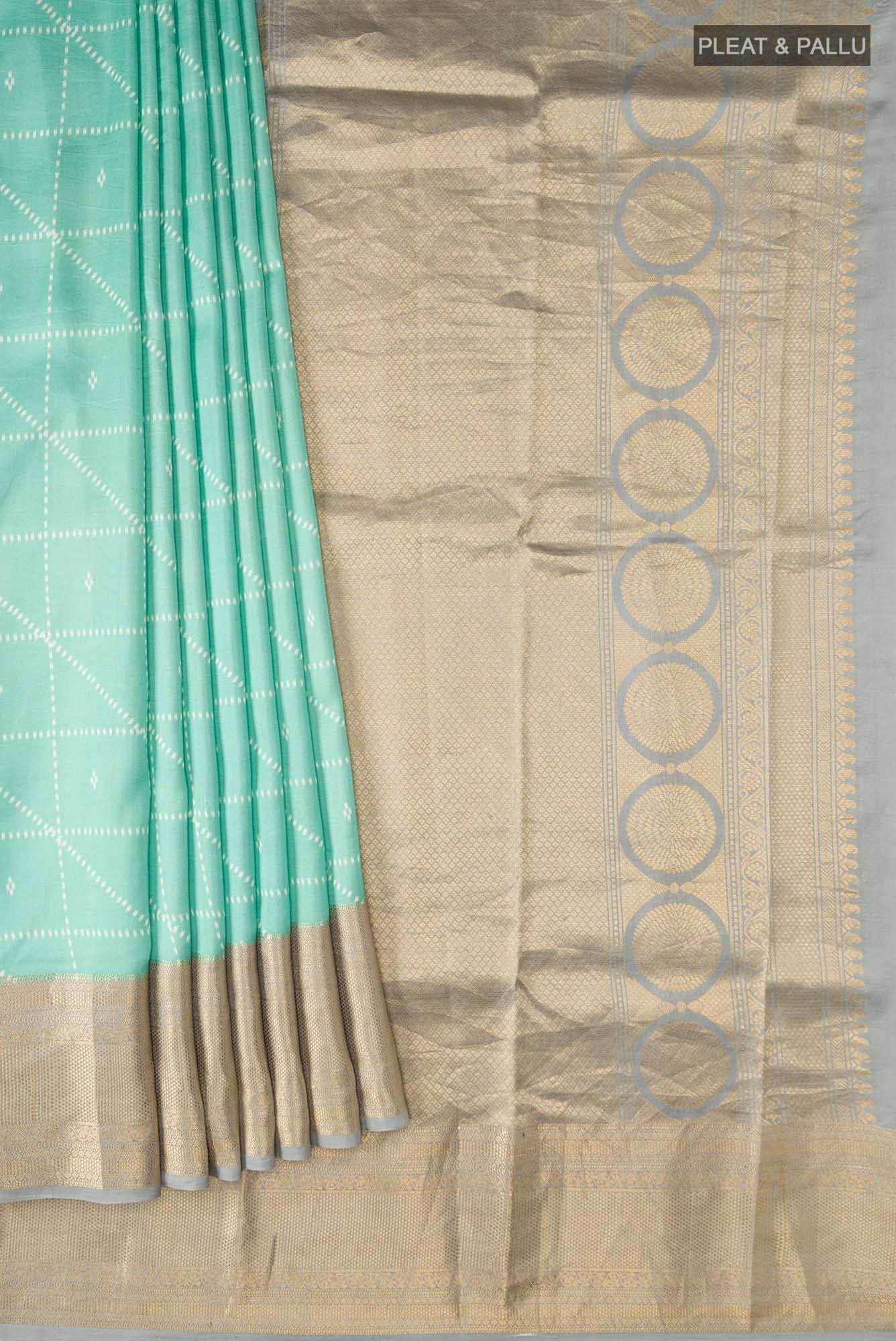 Light Blue Printed Silk Saree