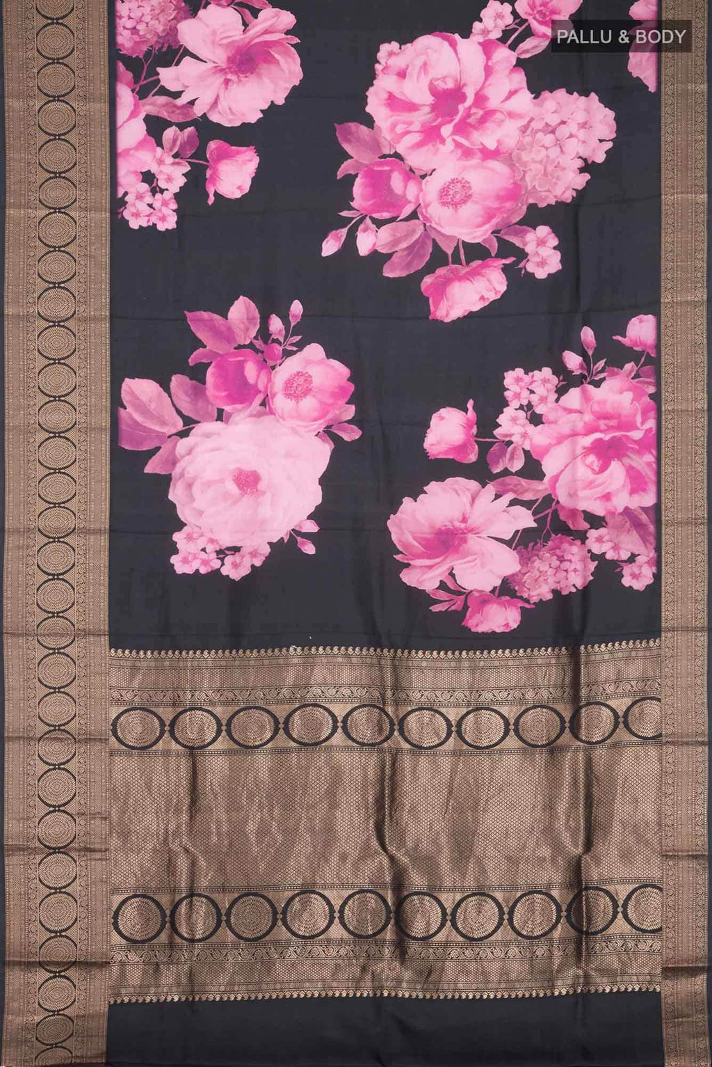 Pink Printed Silk Saree