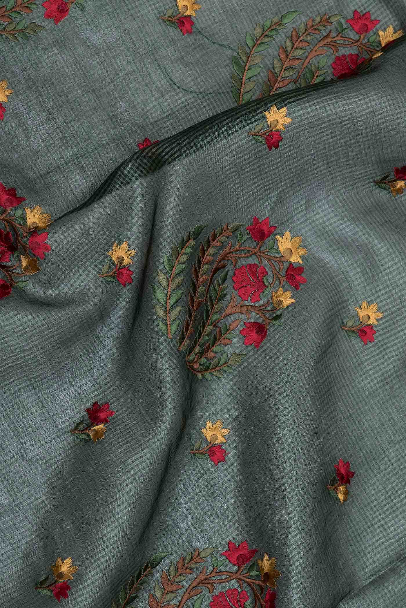 Green Dual Tone Tussar Silk Saree