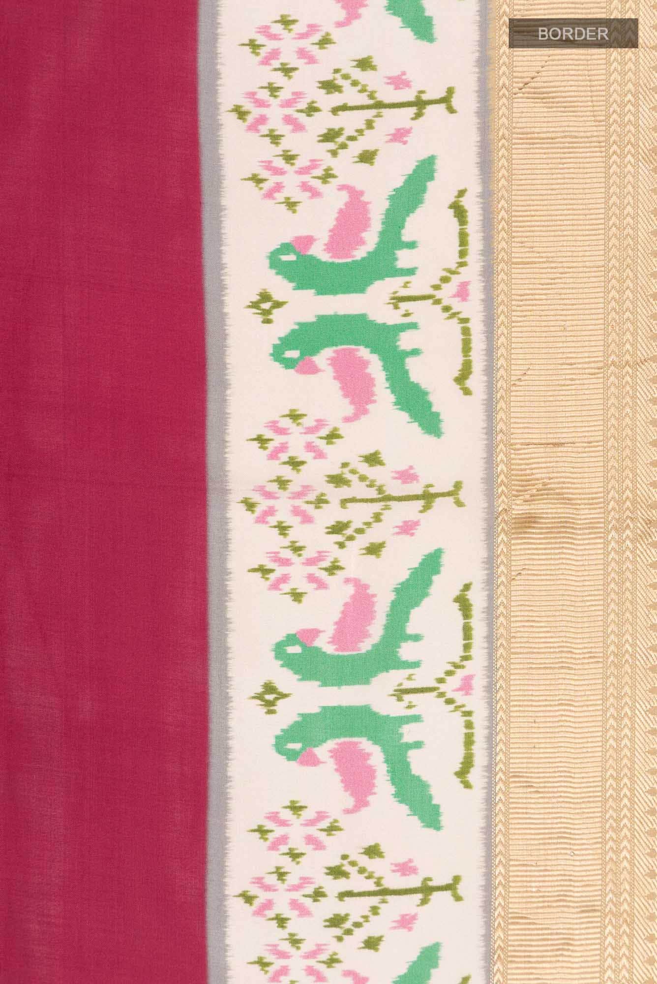 Maroon Printed Silk Saree
