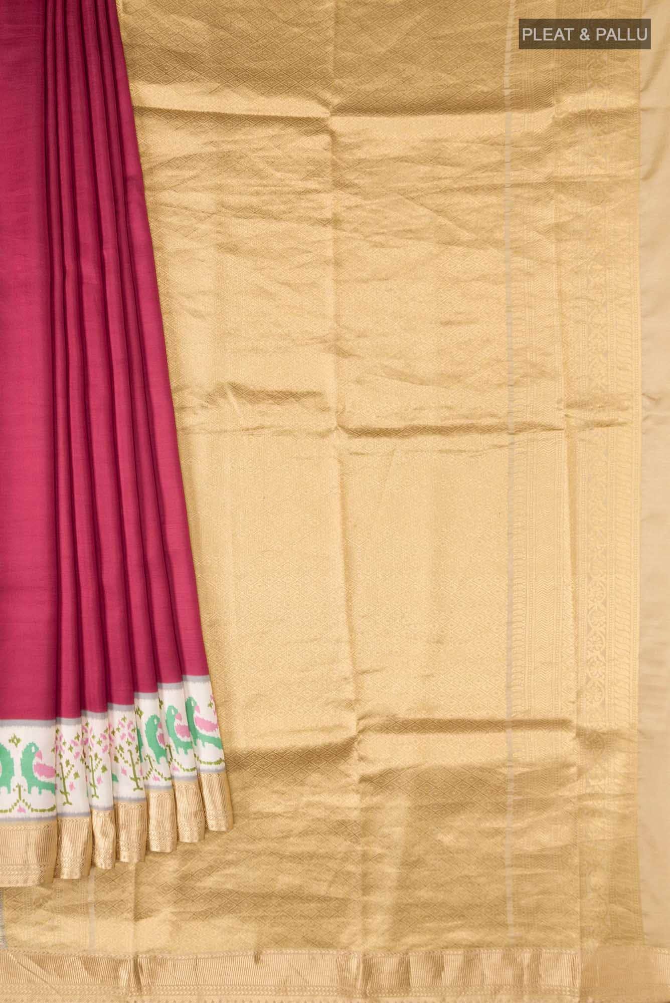 Maroon Printed Silk Saree