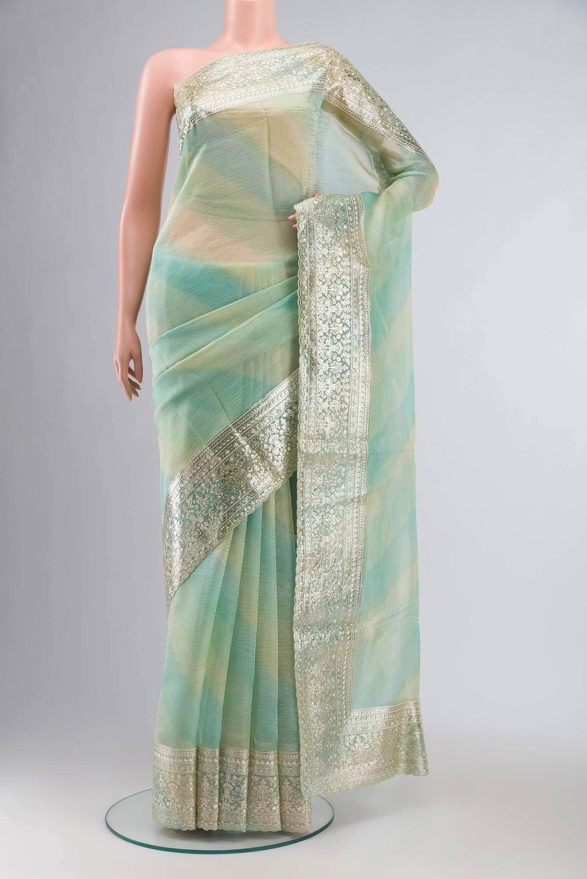 Multi Color Organza Silk Saree
