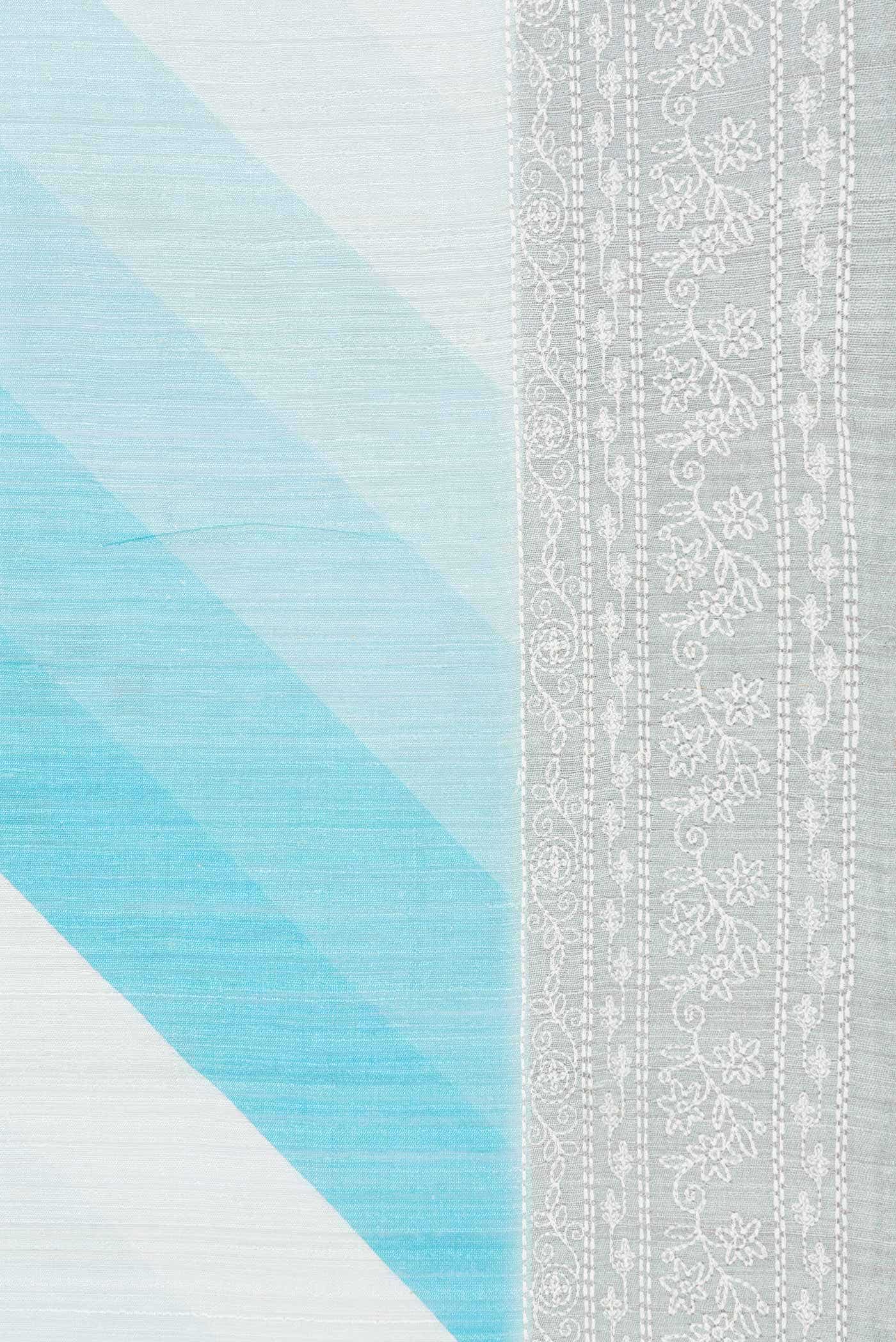 Sky Blue Dual Tone Tussar Silk Saree
