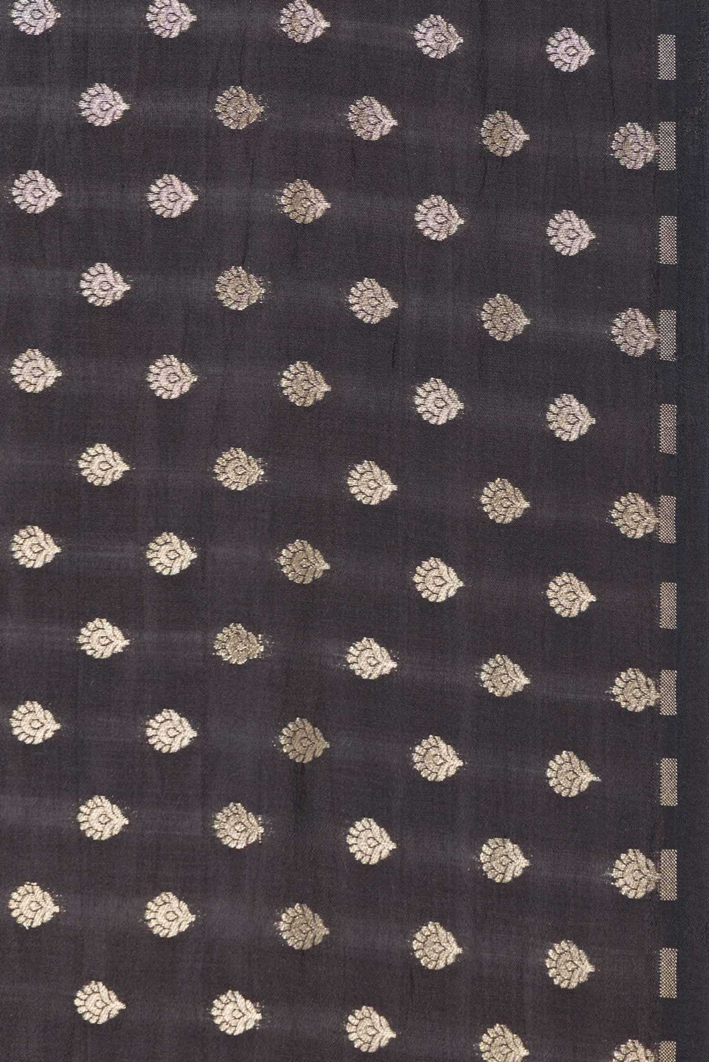 Black Dual Tone Tussar Silk Saree