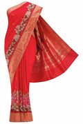 Pure Silk Pure Zari Red Dual Tone Paithani Saree
