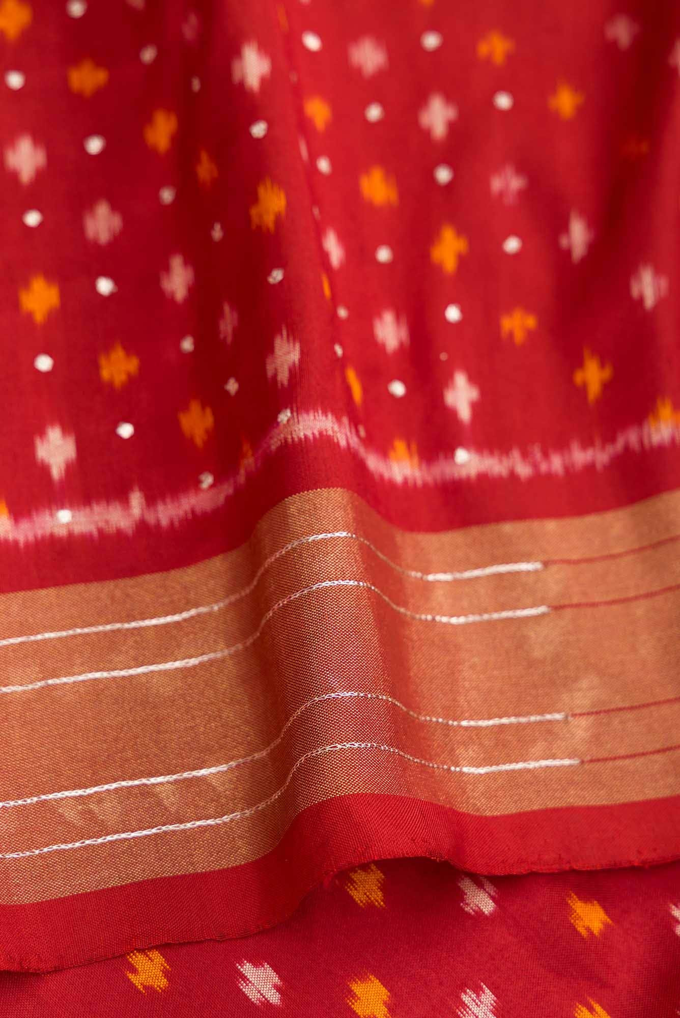 Black Dual Tone Double Ikat Saree