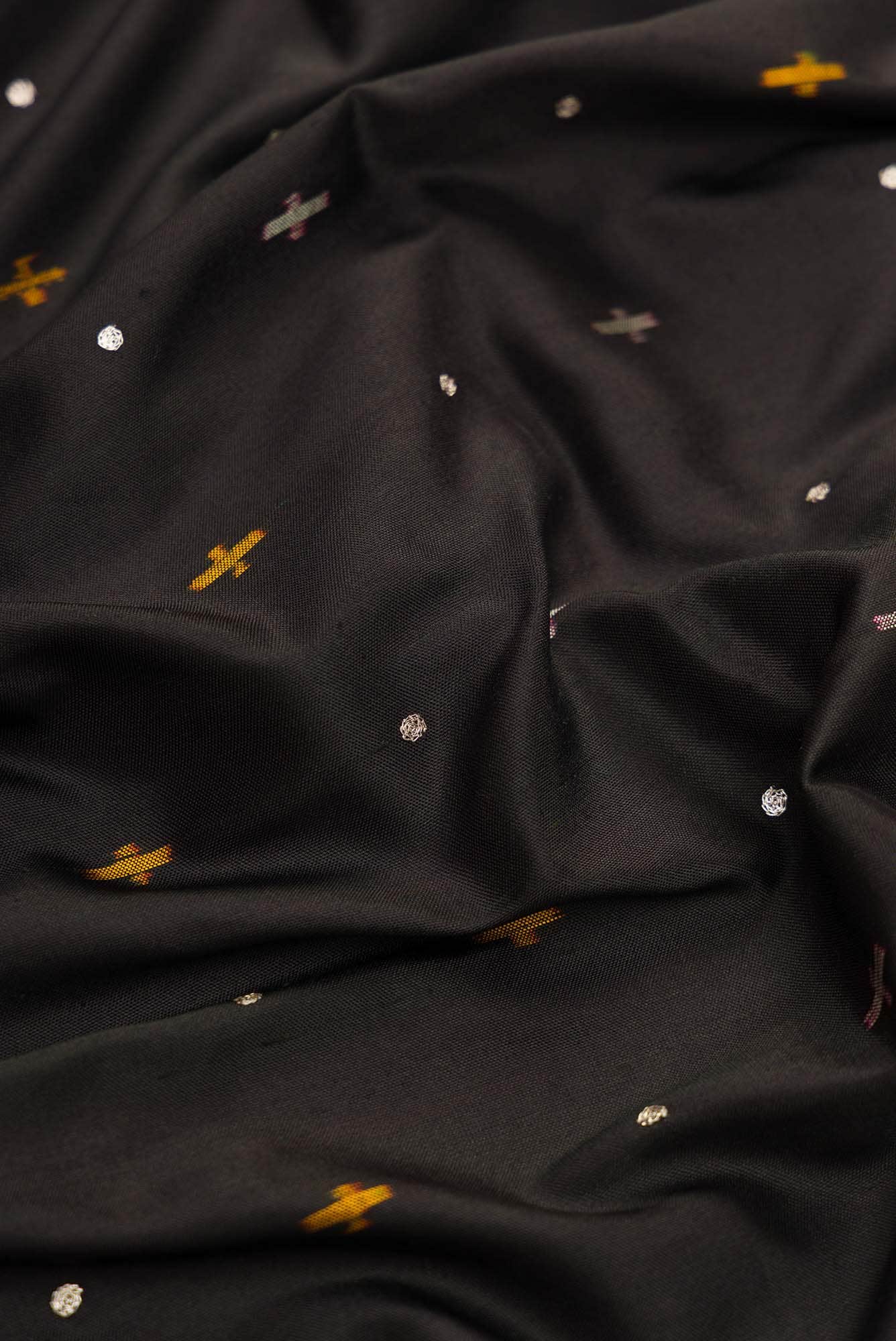 Black Dual Tone Double Ikat Saree