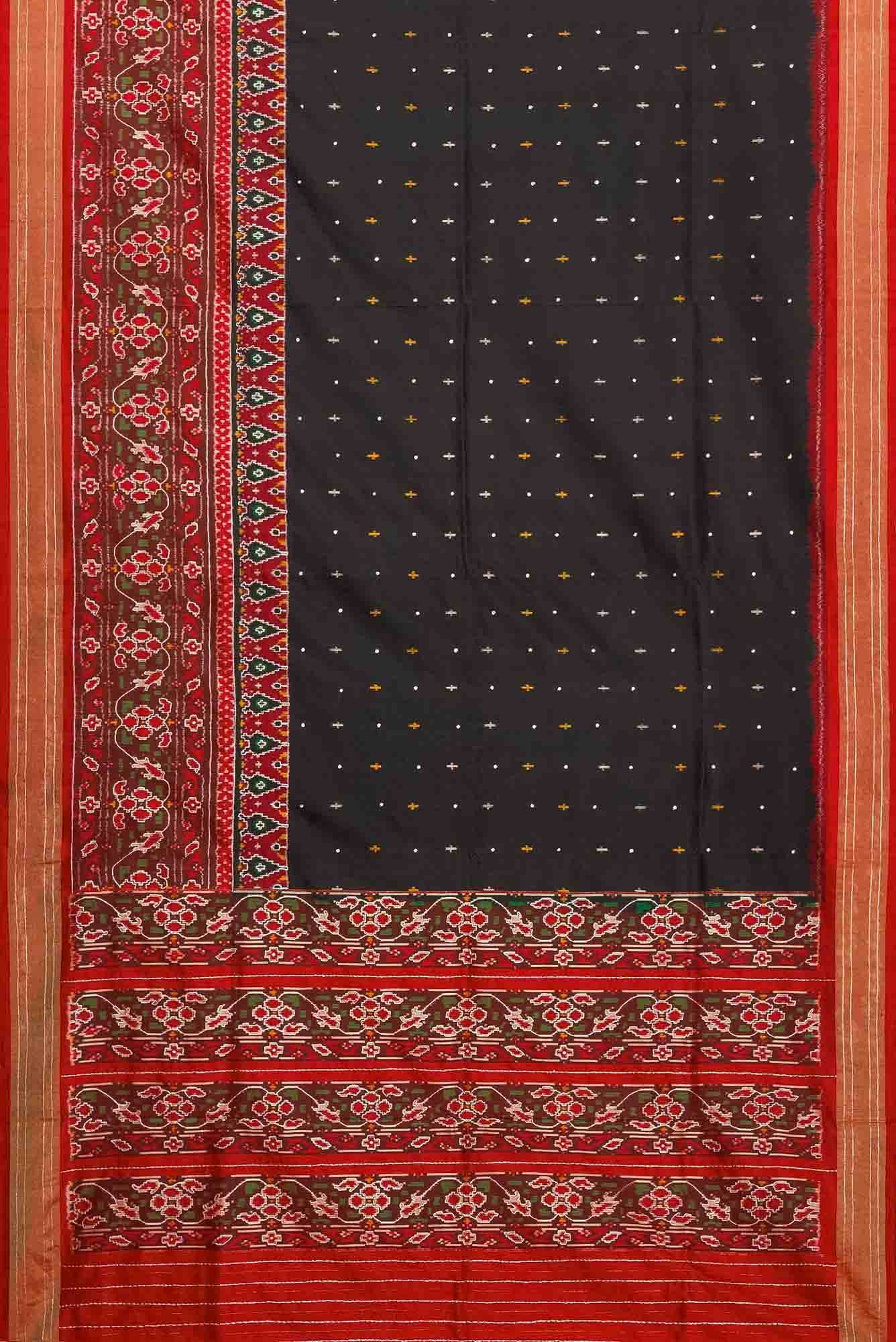 Black Dual Tone Double Ikat Saree