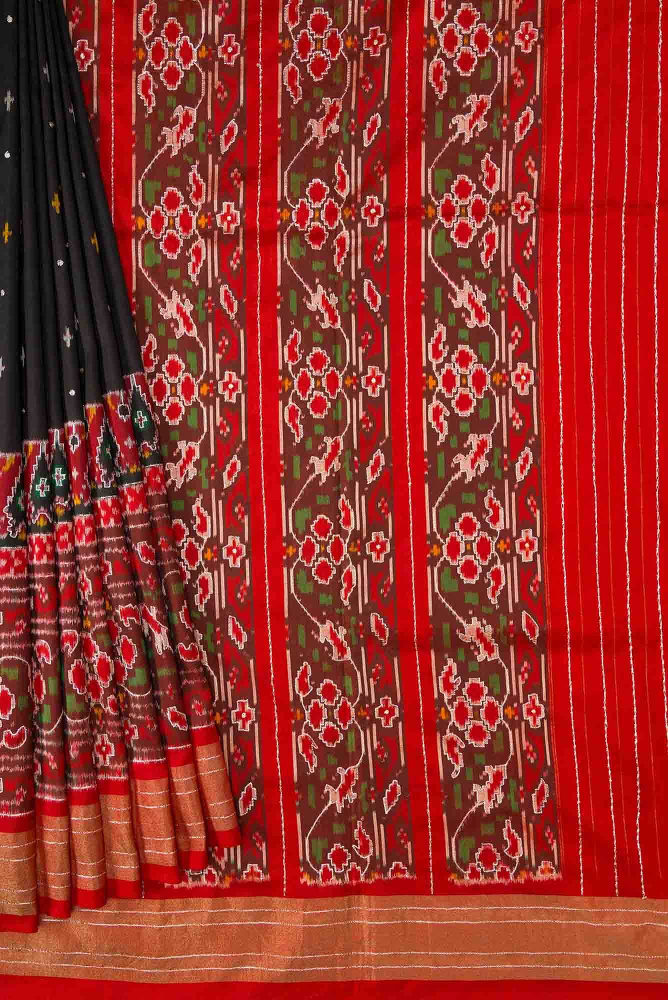Black Dual Tone Double Ikat Saree