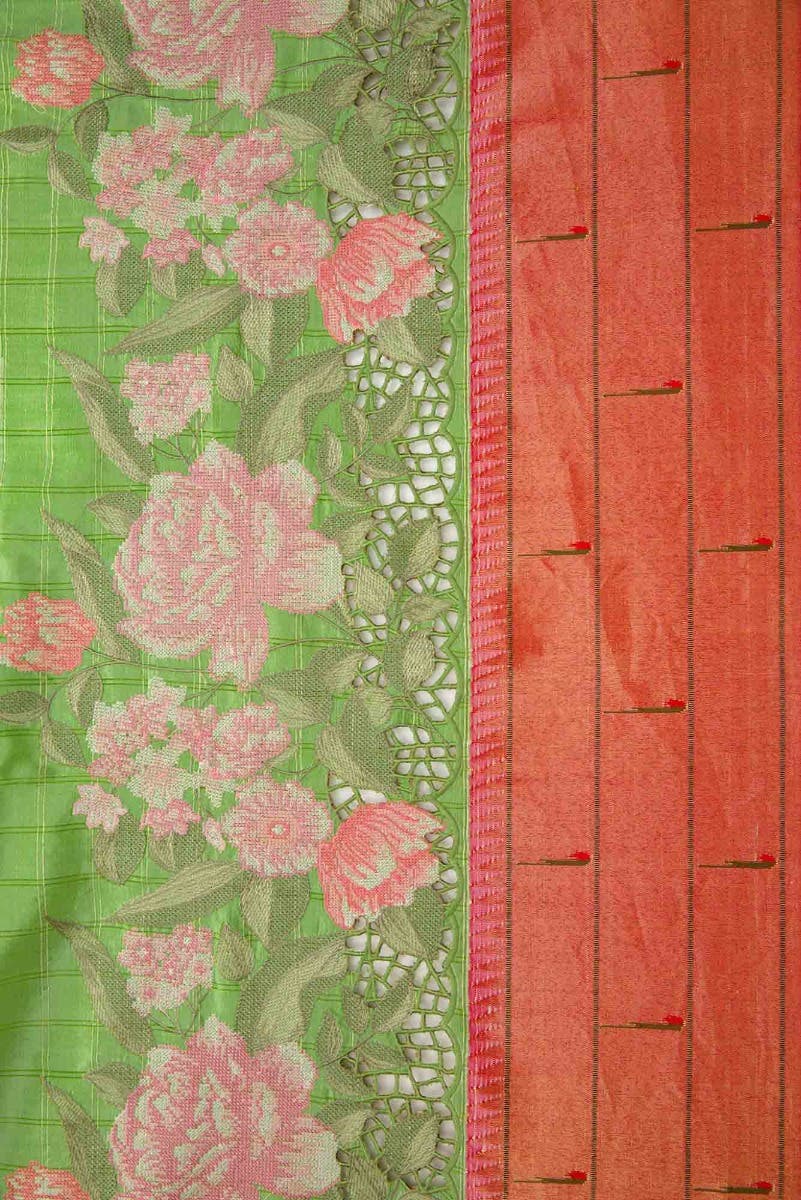 Pure Silk Pure Zari Sea Green Dual Tone Paithani Saree