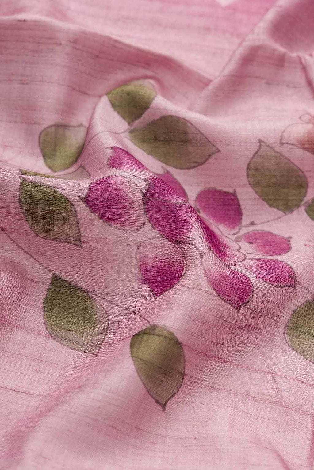 Pink Dual Tone Tussar Silk Saree