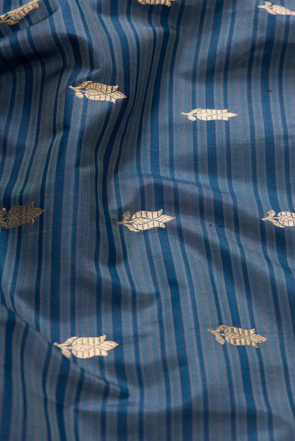Blue Grey Dual Tone Tussar Silk Saree