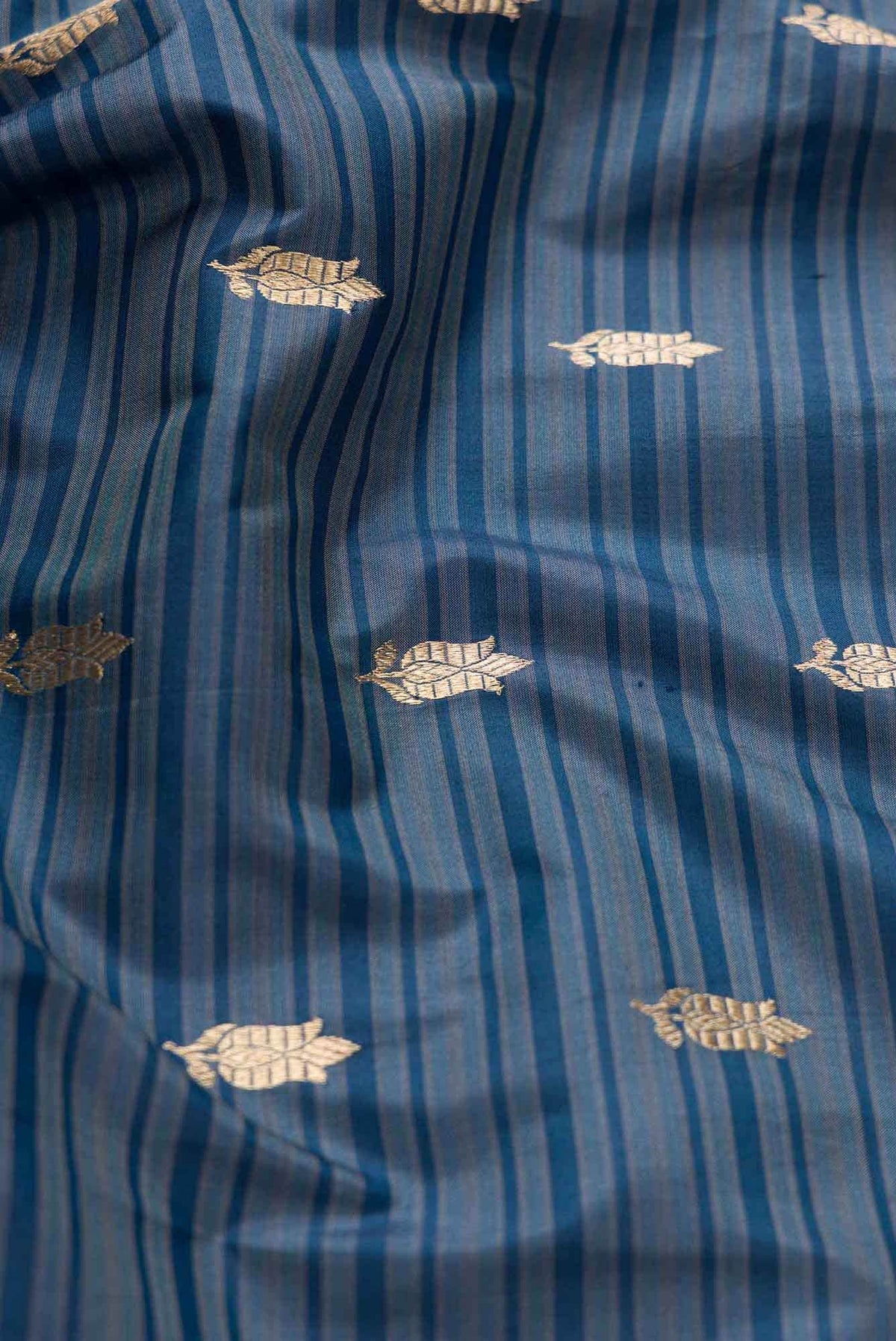 Blue Grey Dual Tone Tussar Silk Saree