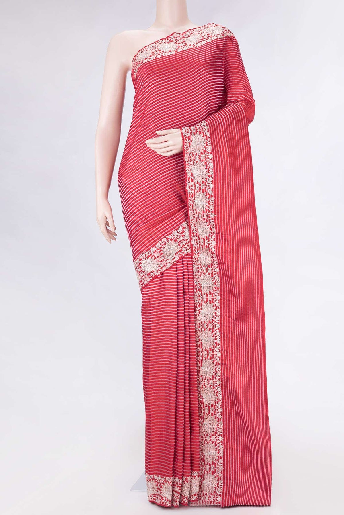 Red Dual Tone Blended Banarasi Silk Saree