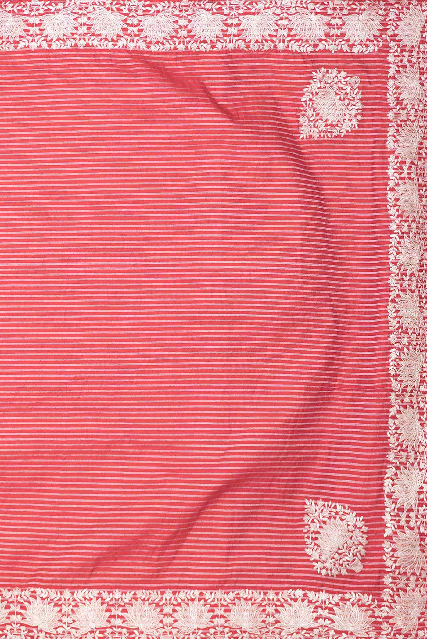 Red Dual Tone Blended Banarasi Silk Saree