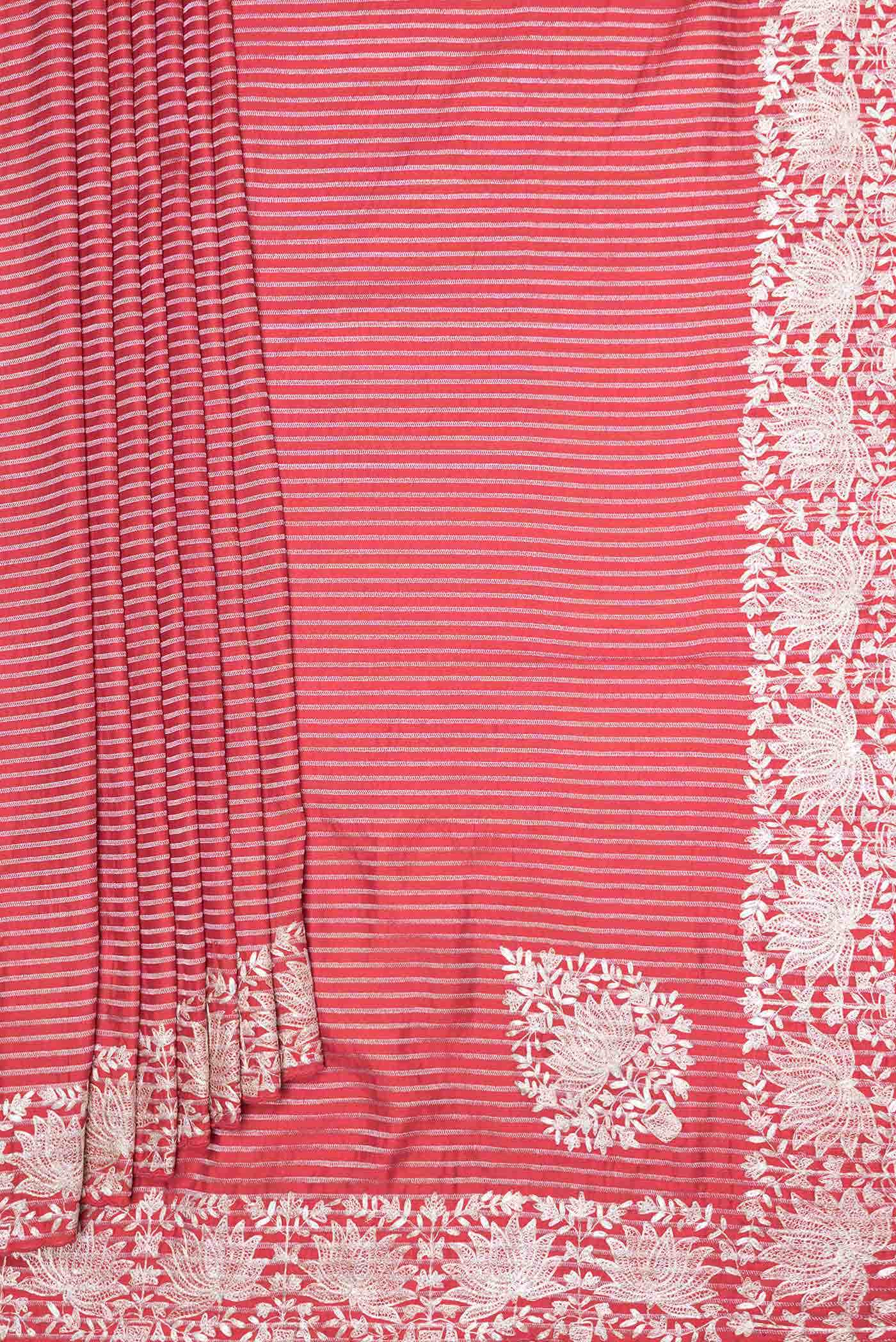 Red Dual Tone Blended Banarasi Silk Saree