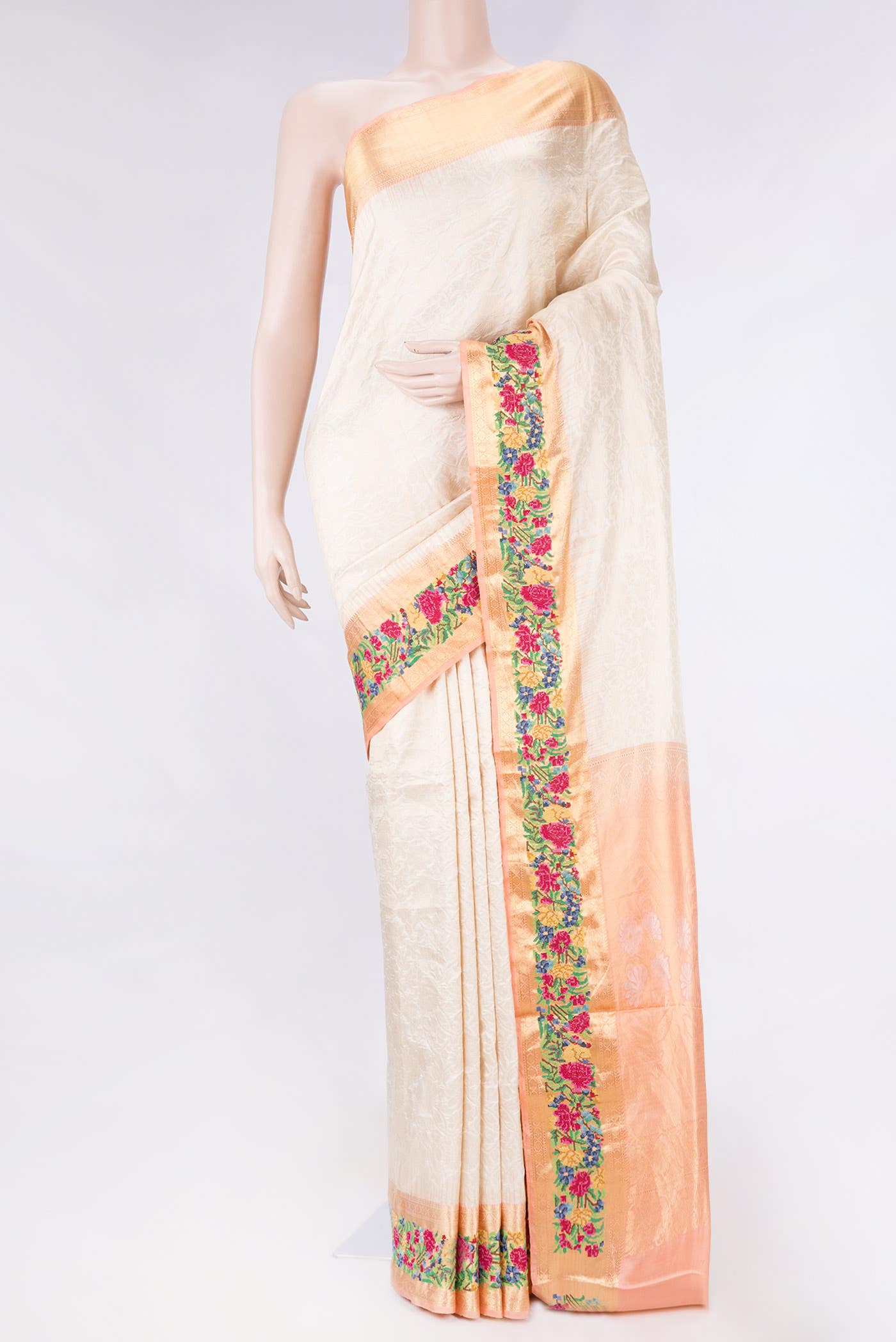 Sandal Dual Tone Kanchipuram Silk Saree
