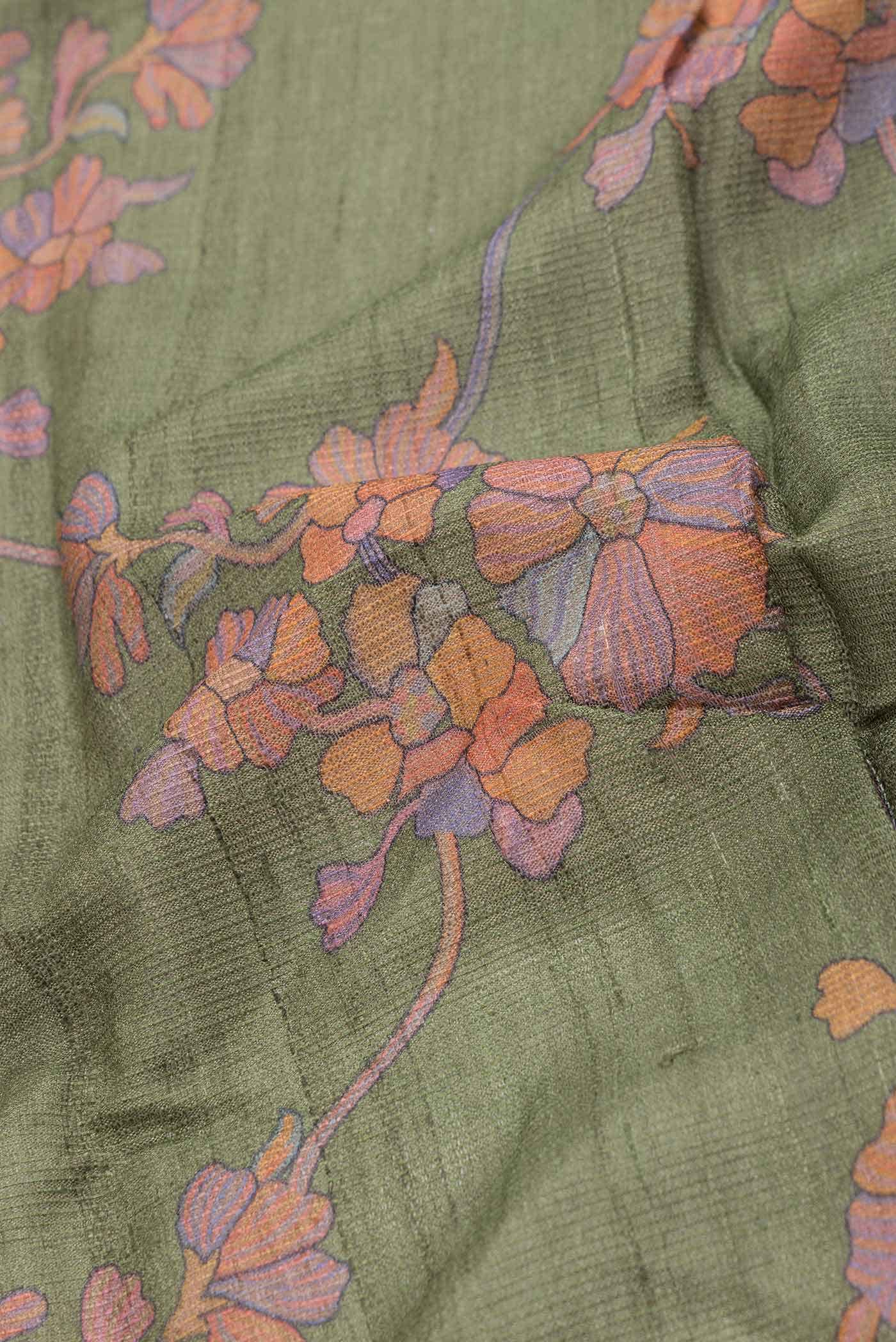 Green Dual Tone Tussar Silk Saree