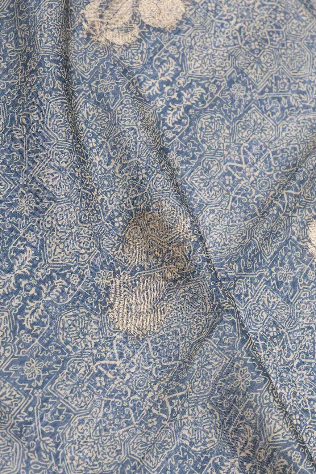 Navy Blue Dual Tone Tussar Silk Saree