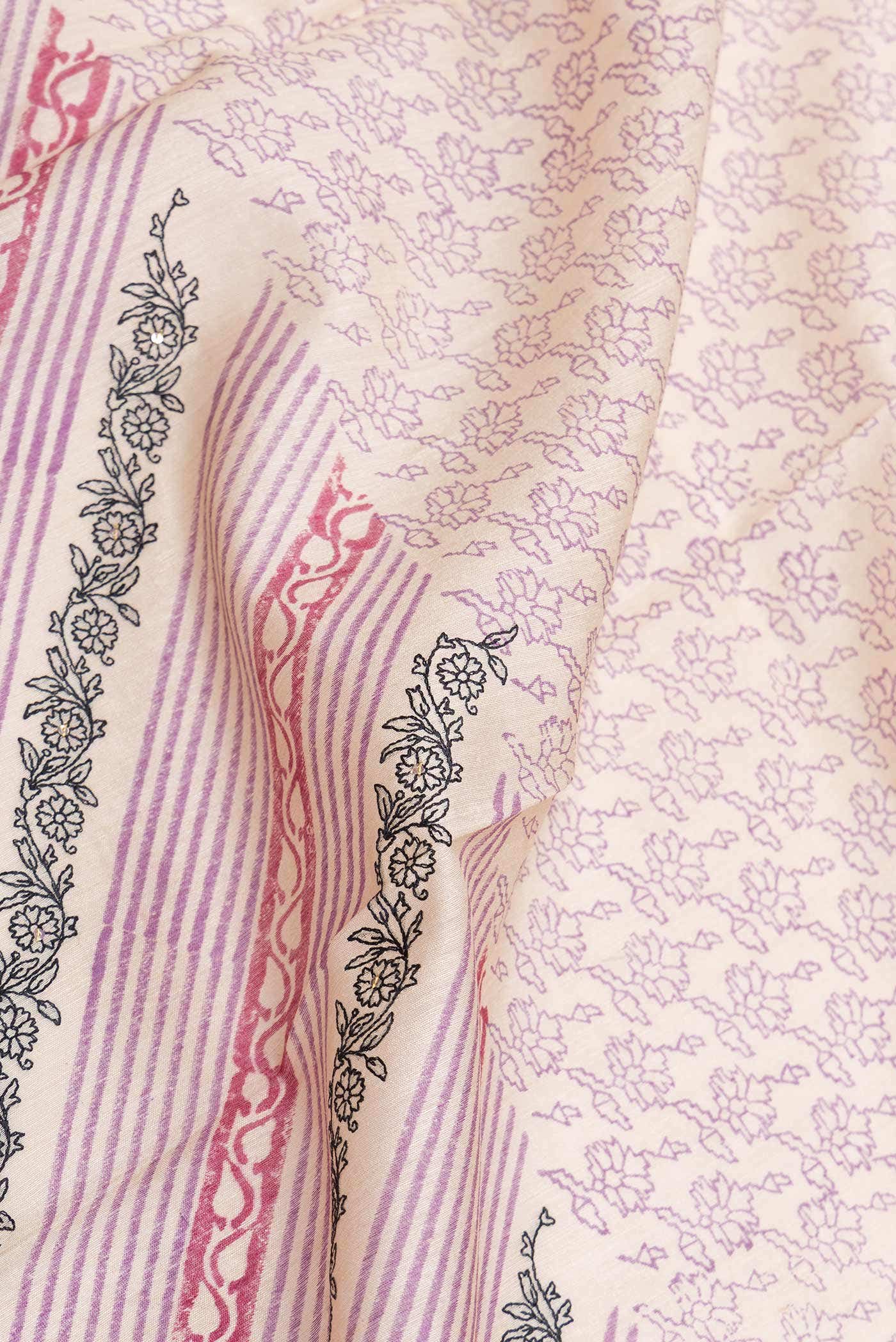 Beige Dual Tone Tussar Silk Saree