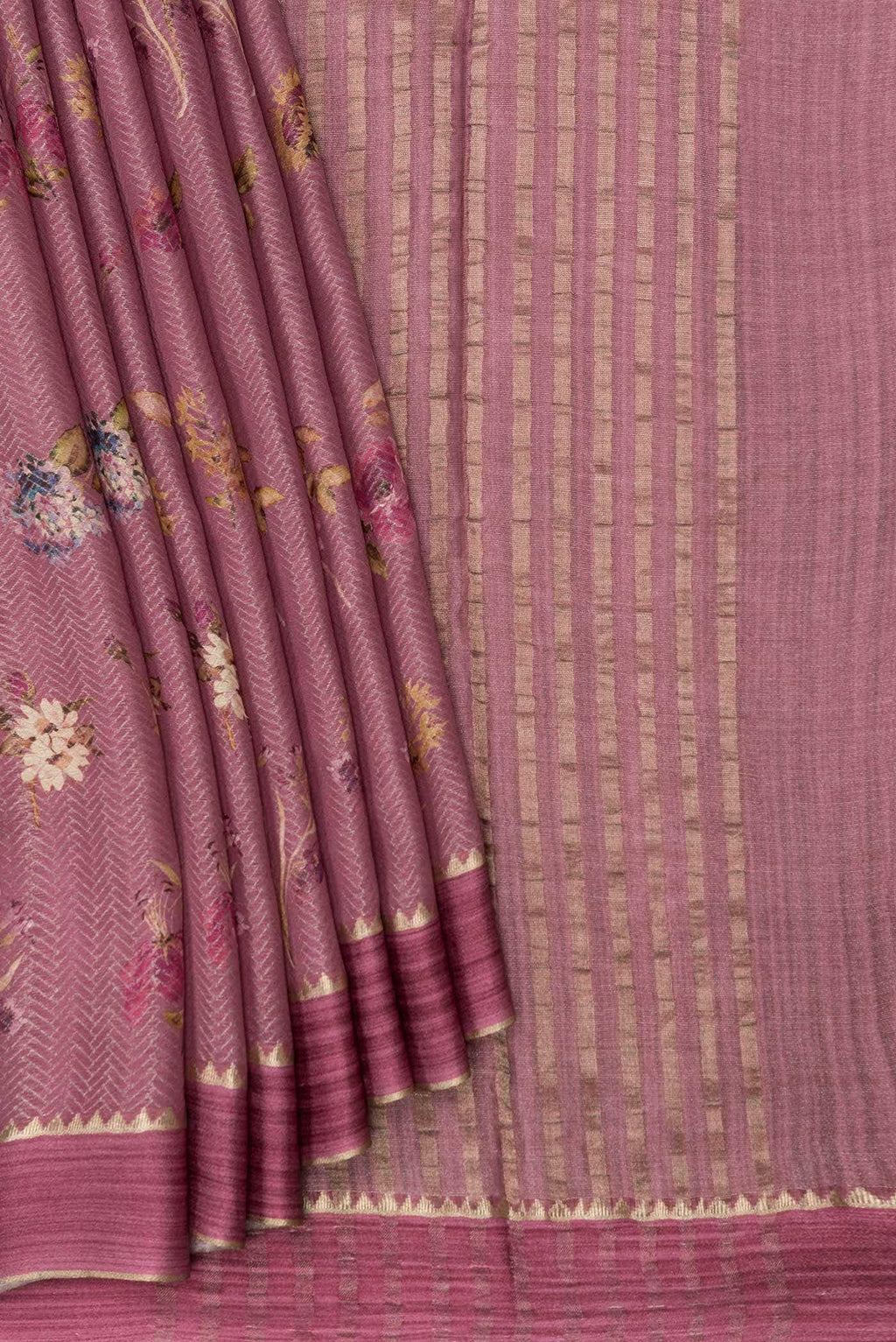 Mauve Dual Tone Mysore Georgette Saree