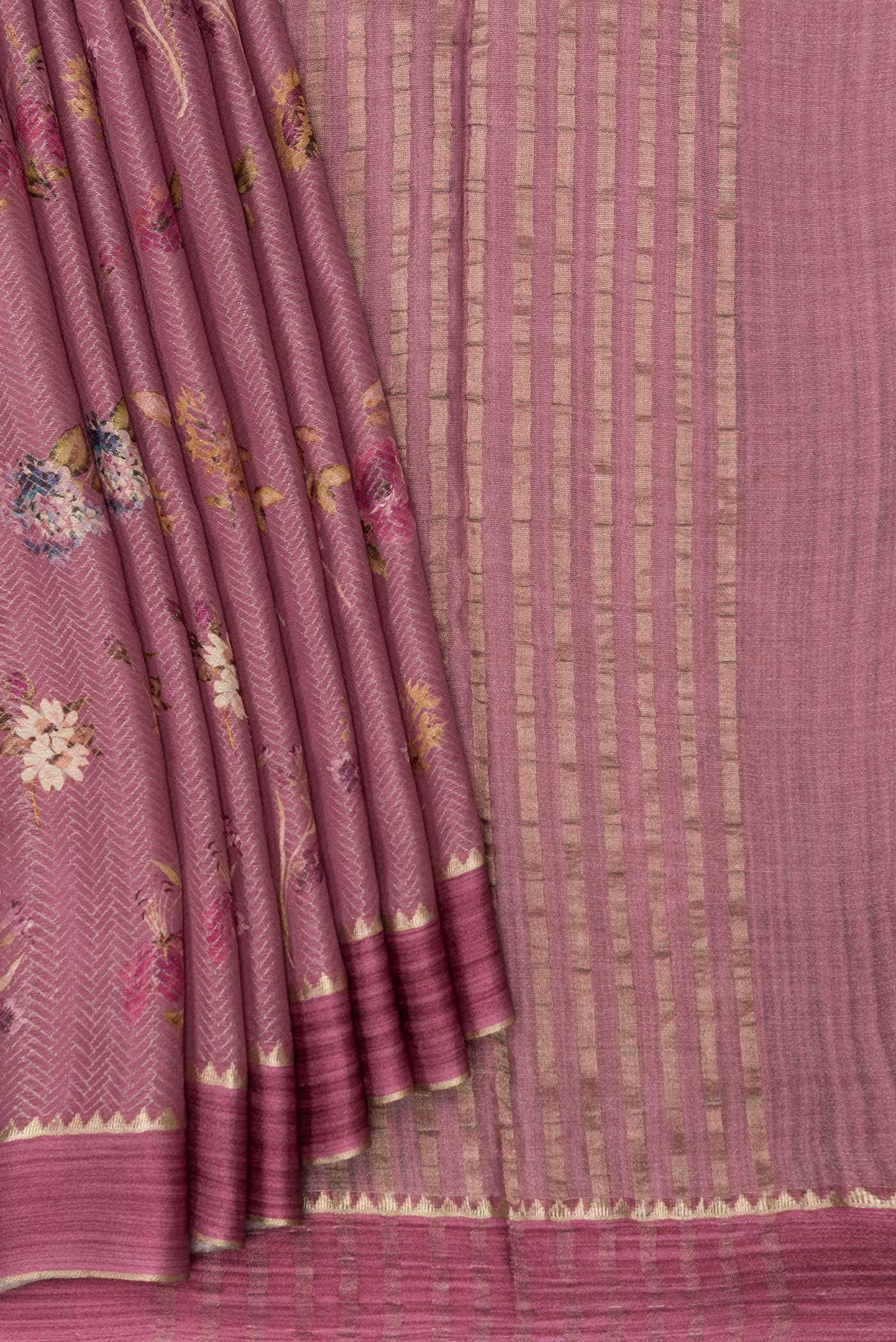 Mauve Dual Tone Mysore Georgette Saree