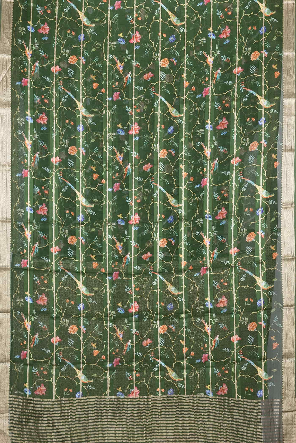 Green Dual Tone Mysore Georgette Saree