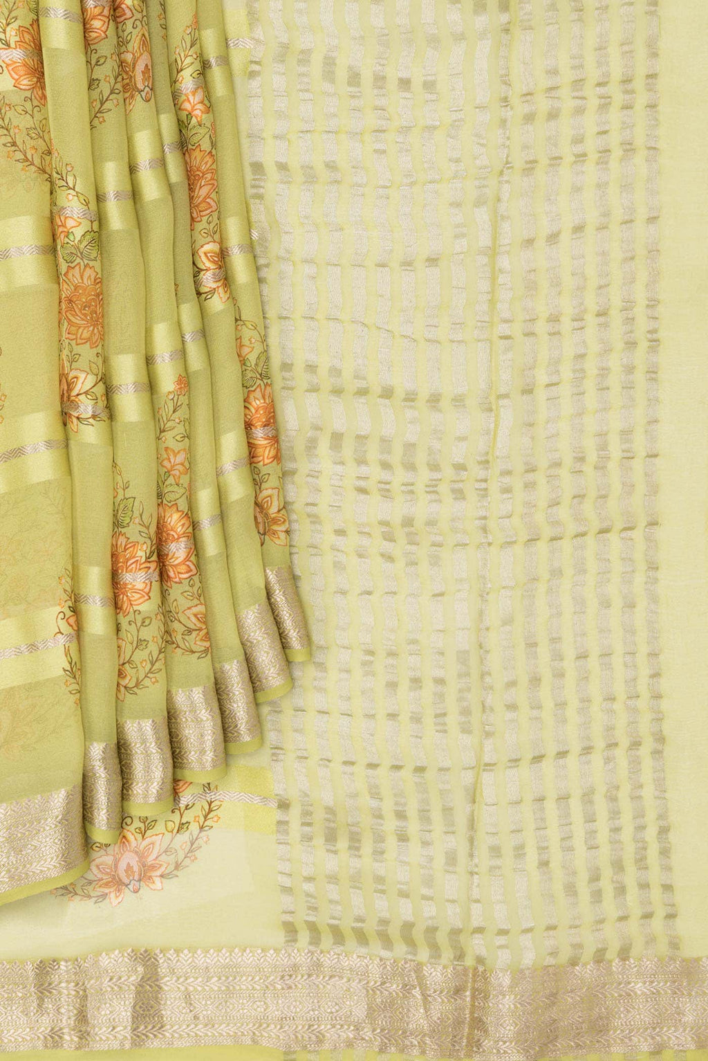 Pista Green Mysore Georgette Saree