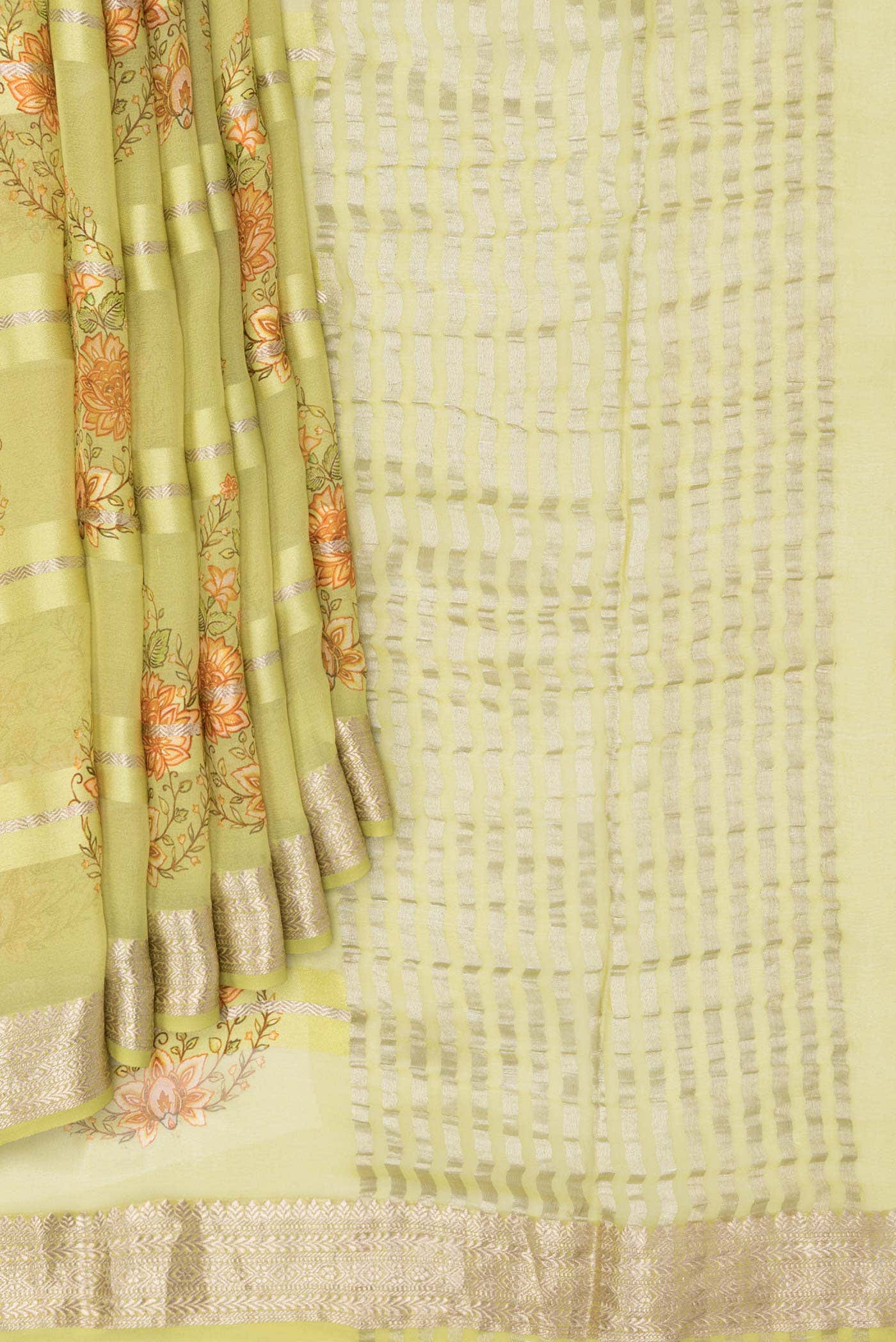 Pista Green Mysore Georgette Saree