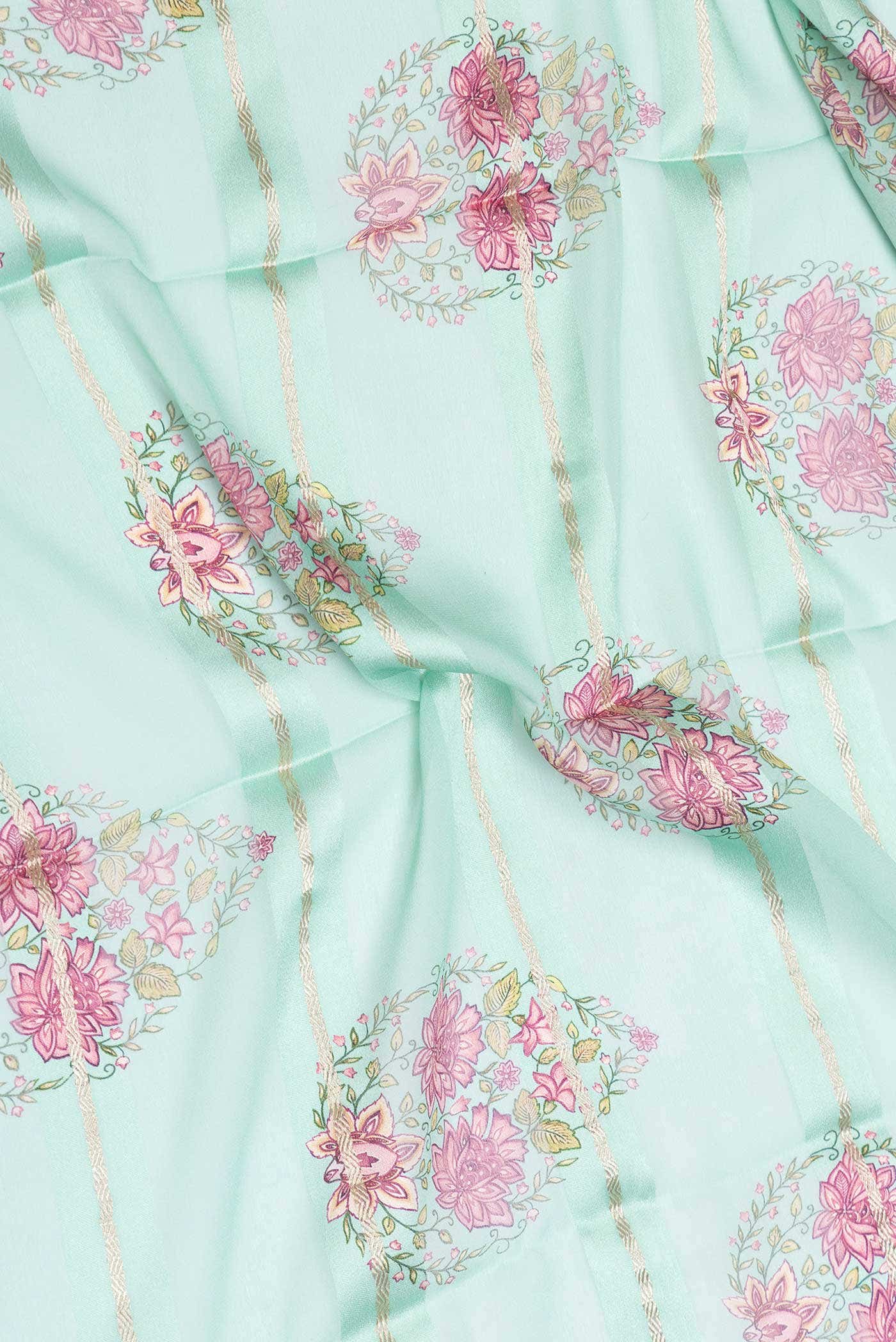 Sea Green Dual Tone Mysore Georgette Saree